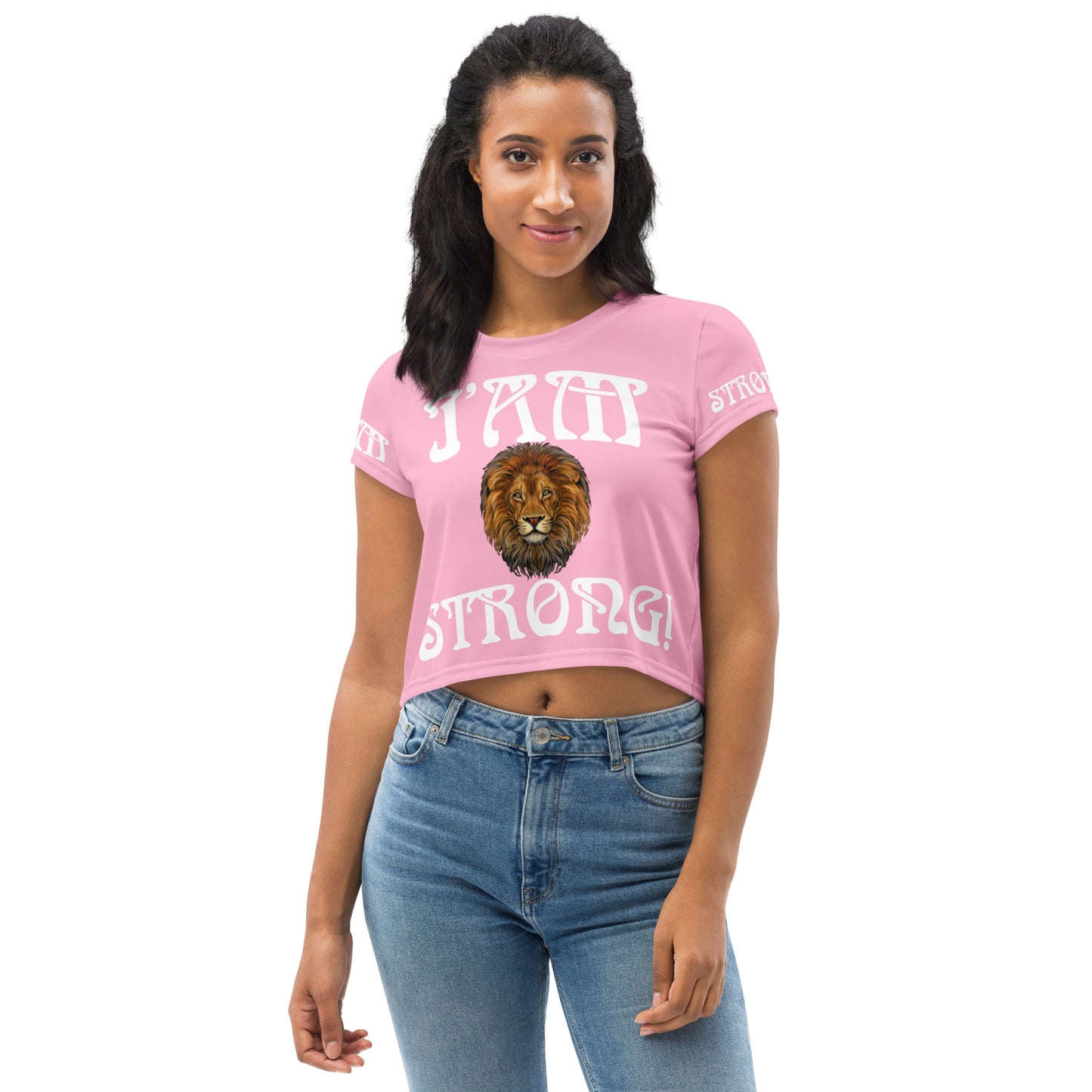 “I’AM BRAVE!” Cotton Candy Crop Tee W/White Font