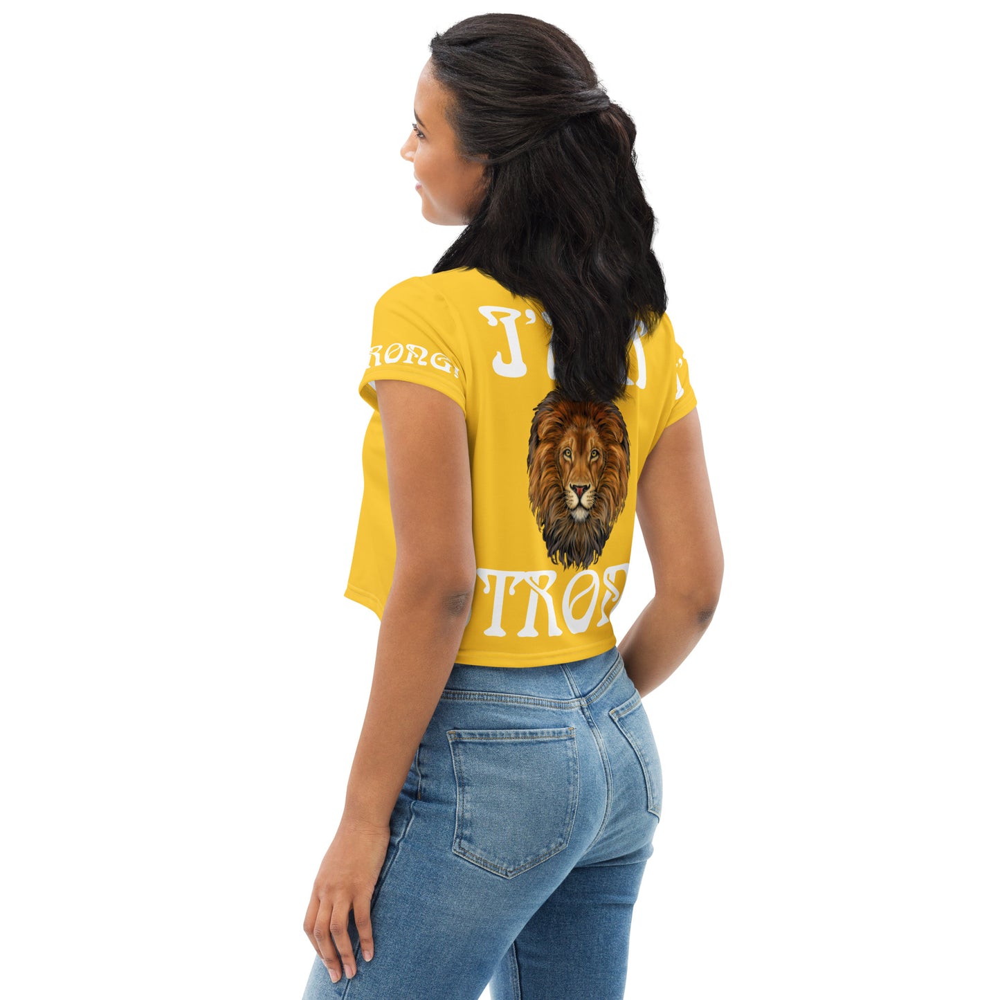 “I’AM STRONG!” Yellow Crop Tee W/White Font