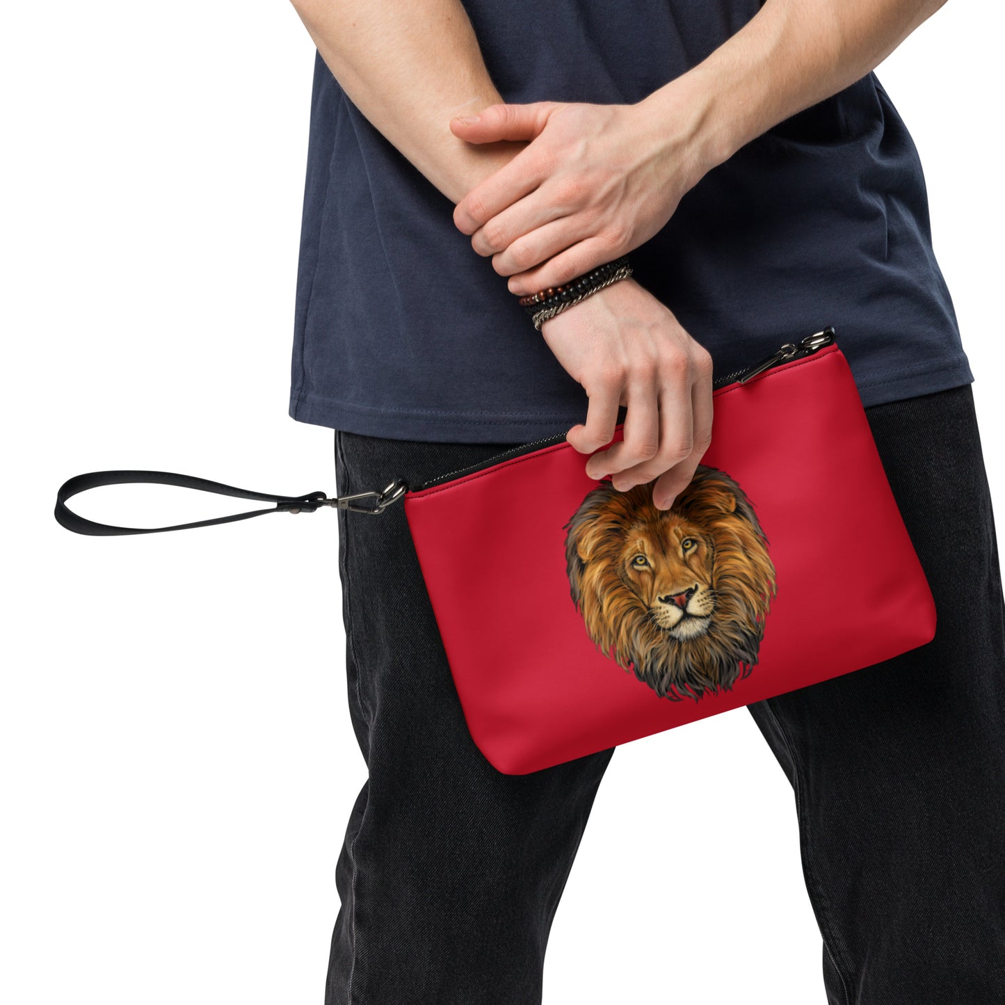 “STRONG”Red Crossbody Bag W/Bronze Font