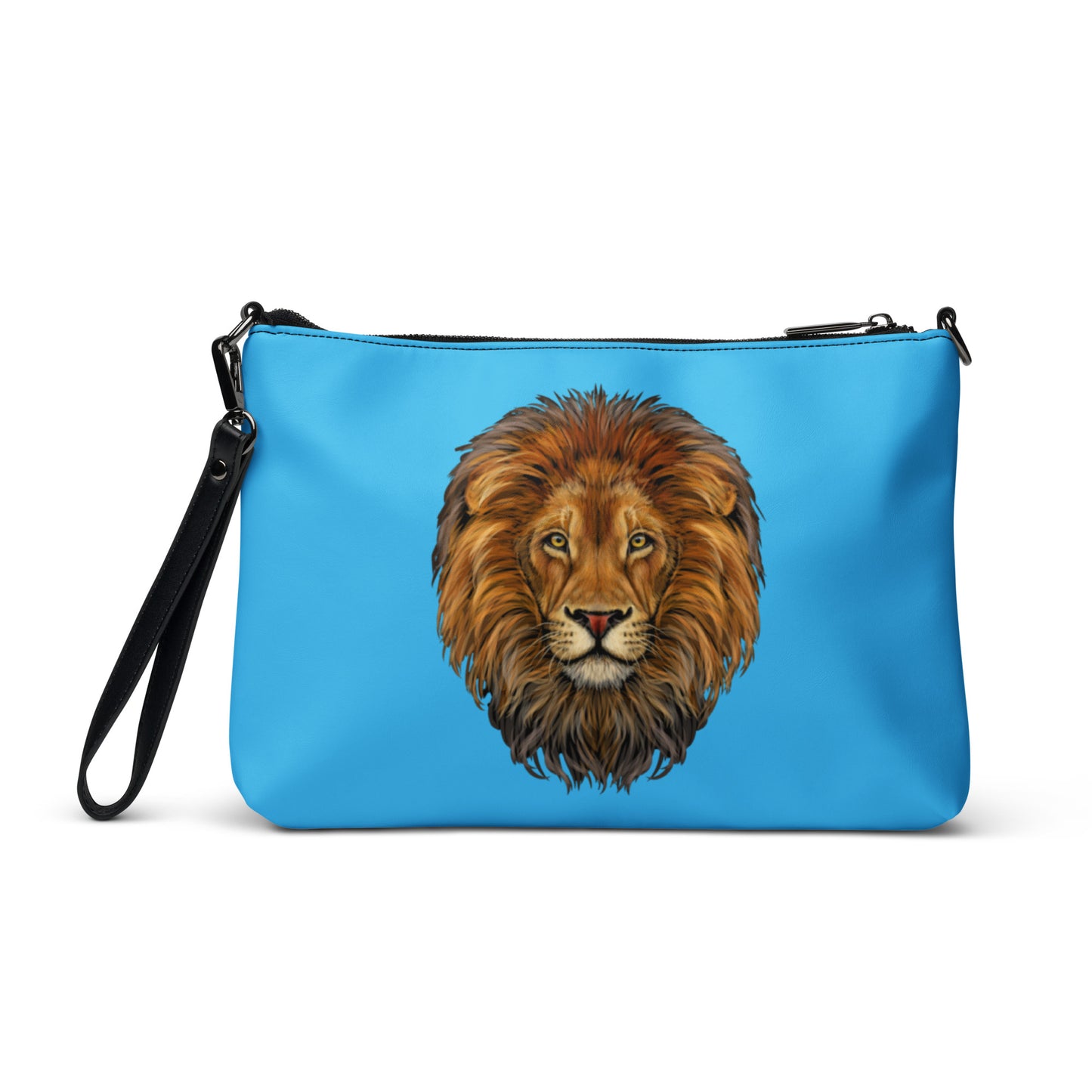 “STRONG”SkyBlue Crossbody Bag W/Purple Font