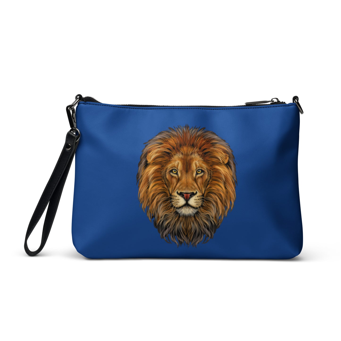 “STRONG”Blue Crossbody Bag W/Orange Font