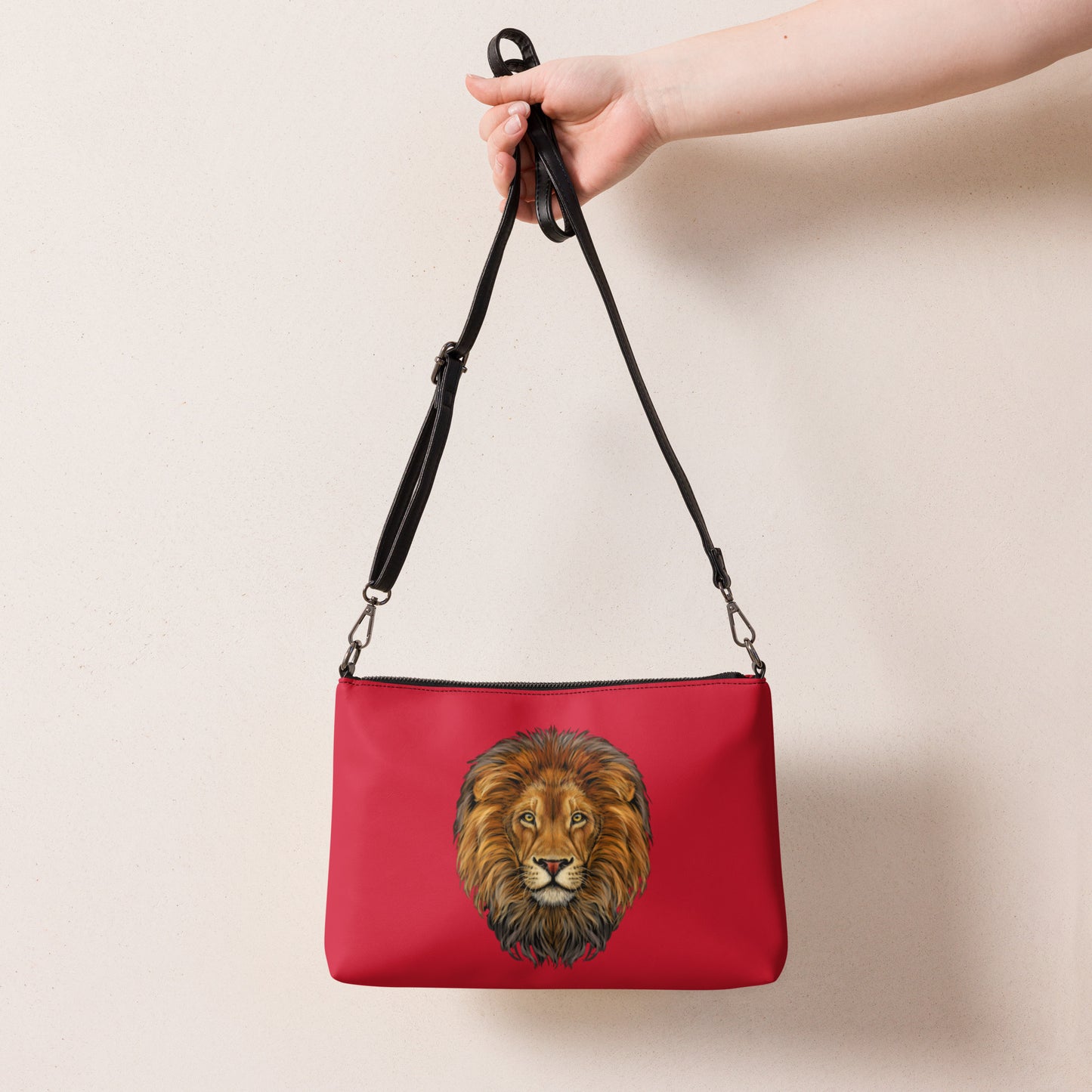 “BRAVE!”Red Crossbody Bag W/White Font