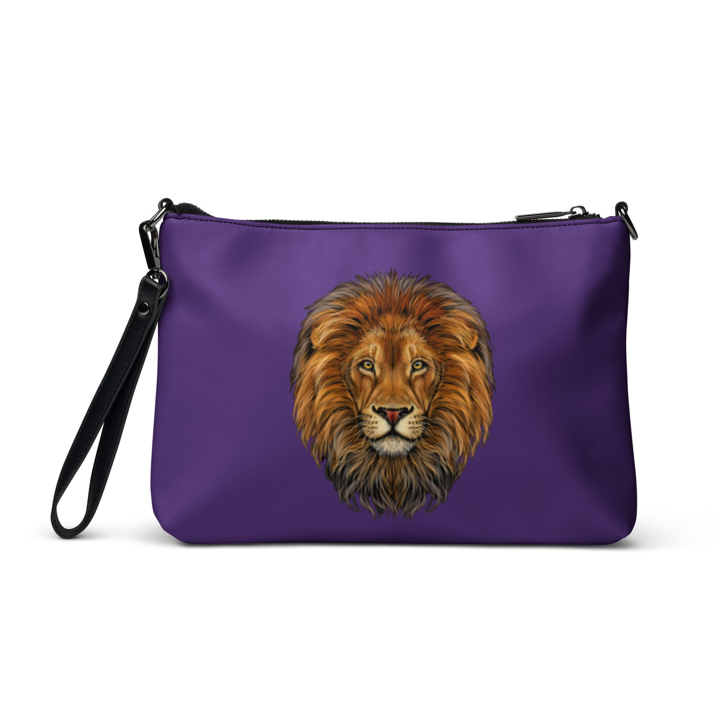 “BRAVE!”Purple Crossbody Bag W/Bronze Font