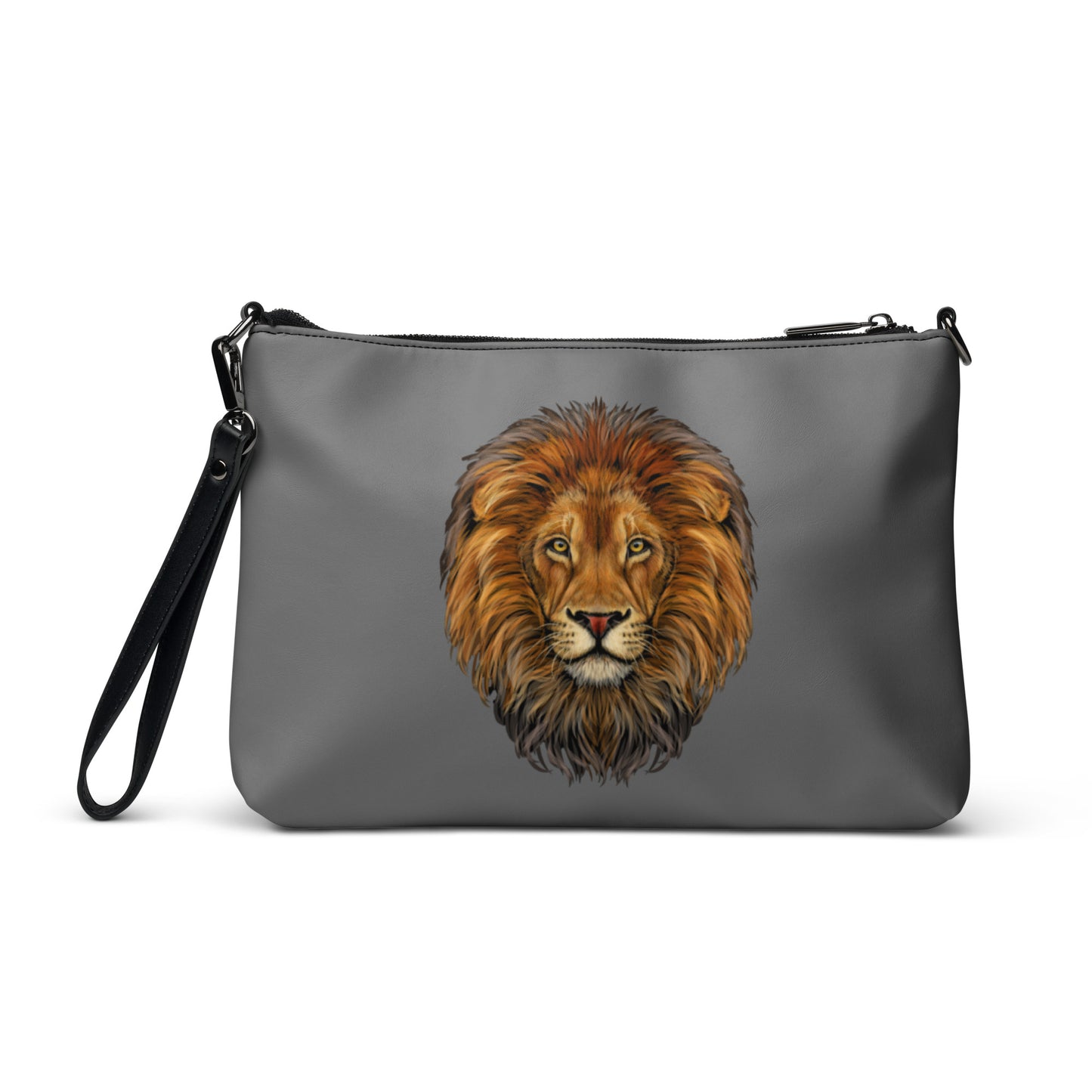 “BRAVE!”Grey Crossbody Bag W/White Font