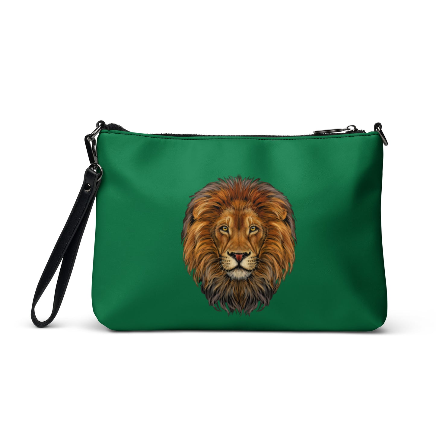 “BRAVE!”Green Crossbody Bag W/White Font