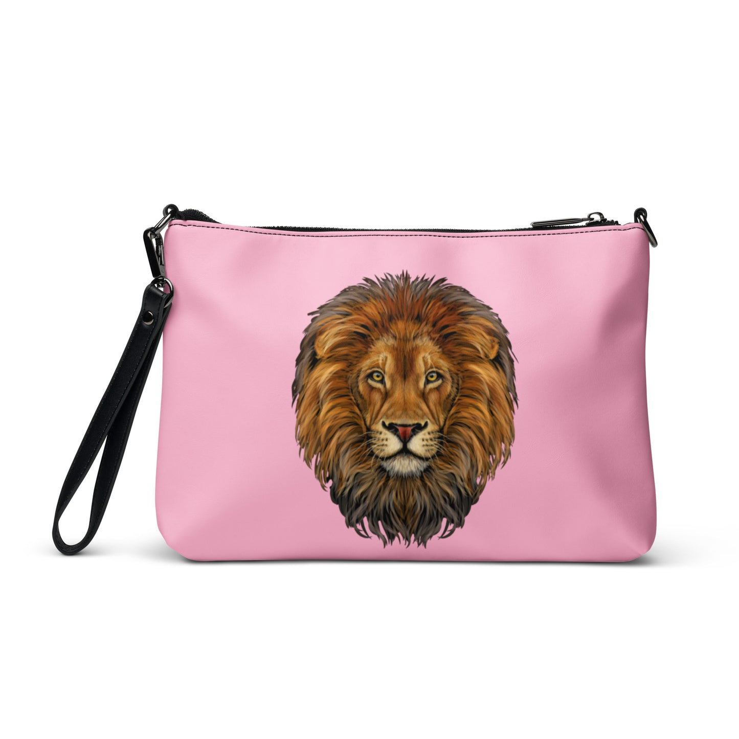 “BRAVE!”Cotton Candy Crossbody Bag W/Purple Font