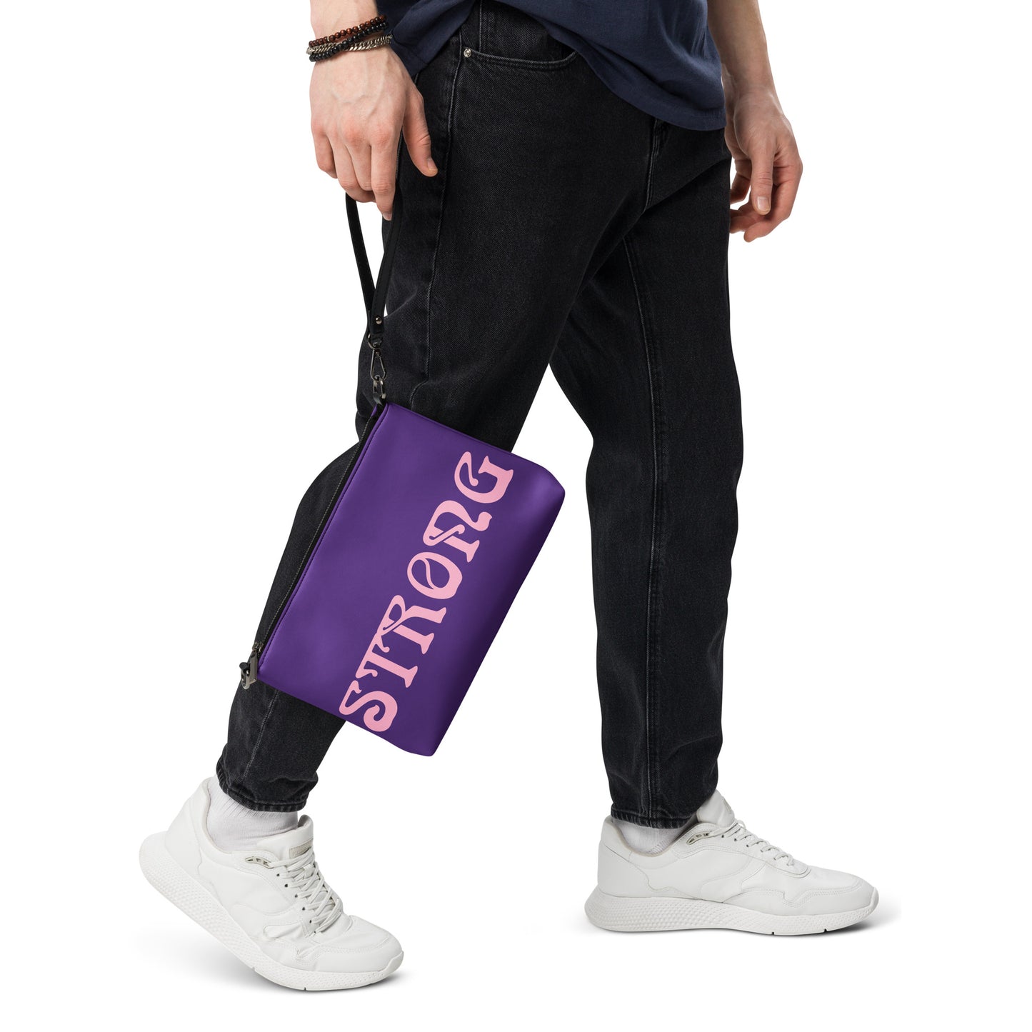 “STRONG”Purple Crossbody Bag W/Cotton Candy Font