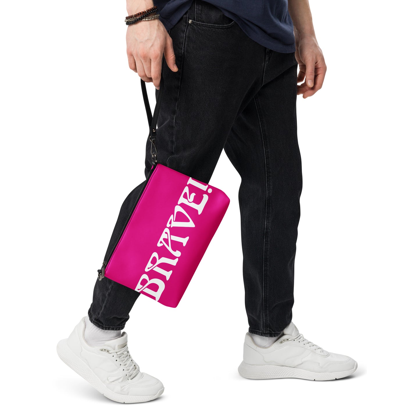 “BRAVE!”Violet Crossbody Bag W/White Font