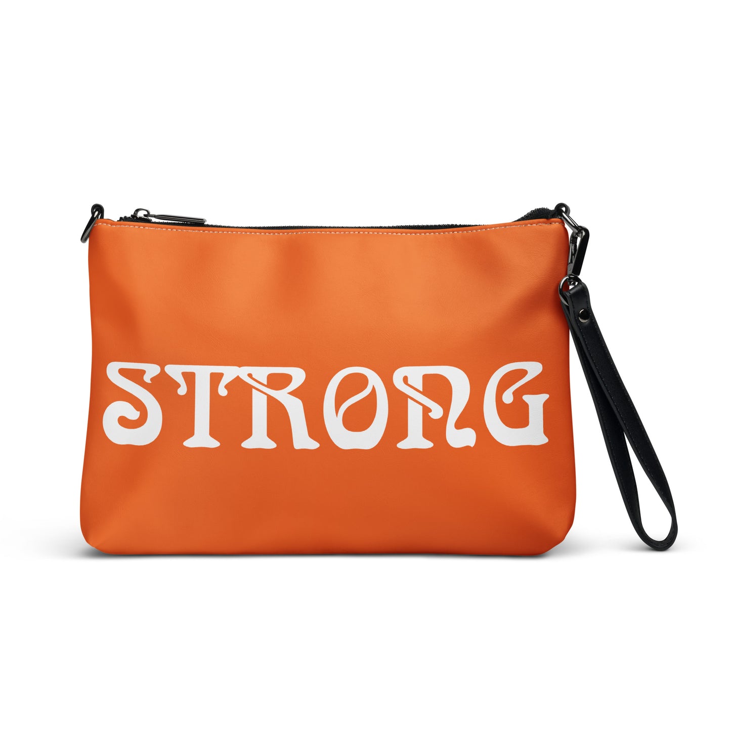 “STRONG”Orange Crossbody Bag W/White Font