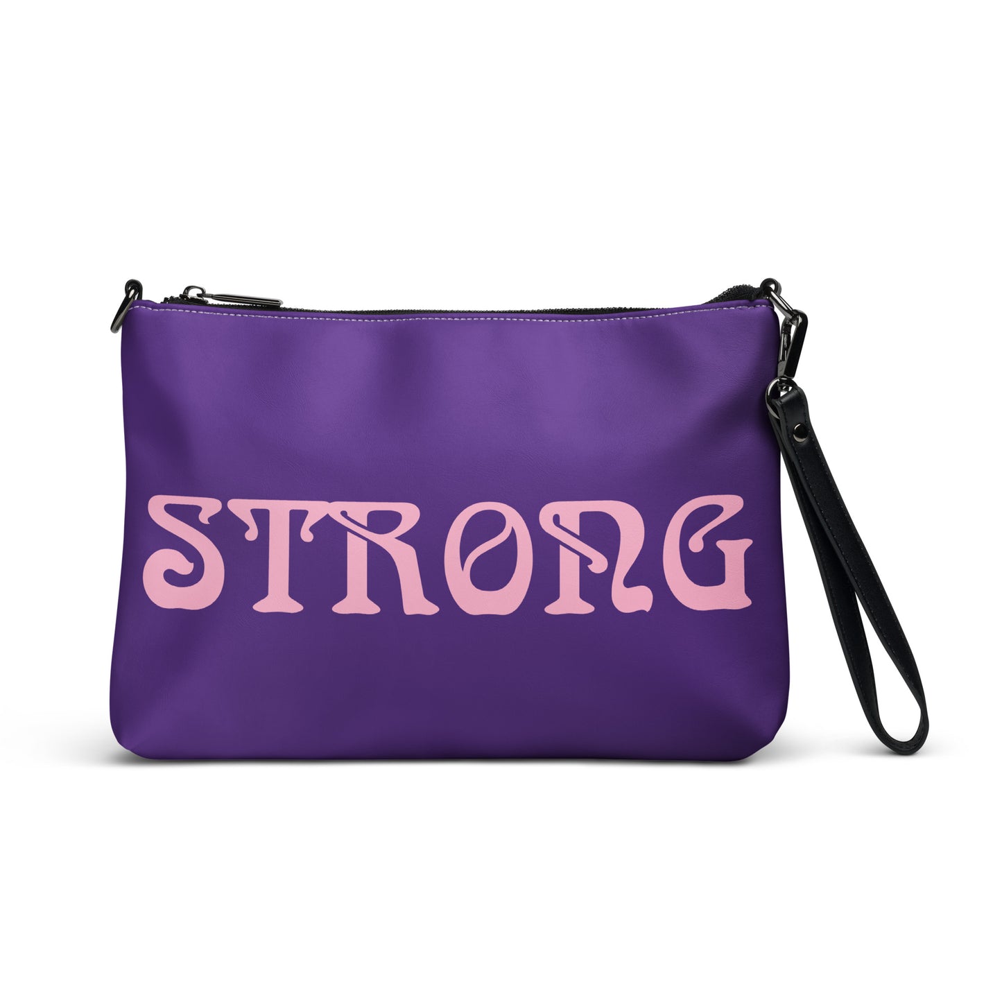 “STRONG”Purple Crossbody Bag W/Cotton Candy Font
