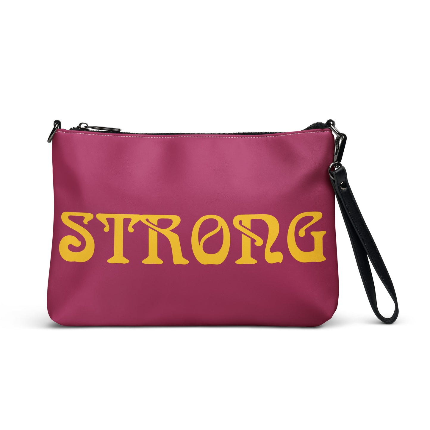 “STRONG”Lipstick Crossbody Bag W/Yellow Font