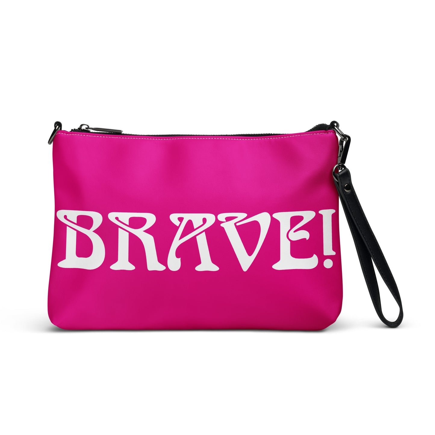 “BRAVE!”Violet Crossbody Bag W/White Font