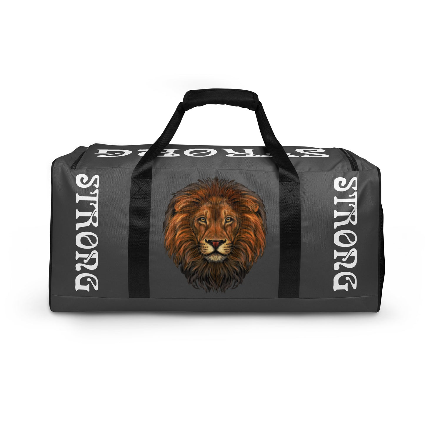 “STRONG” Grey Duffle Bag W/White Font