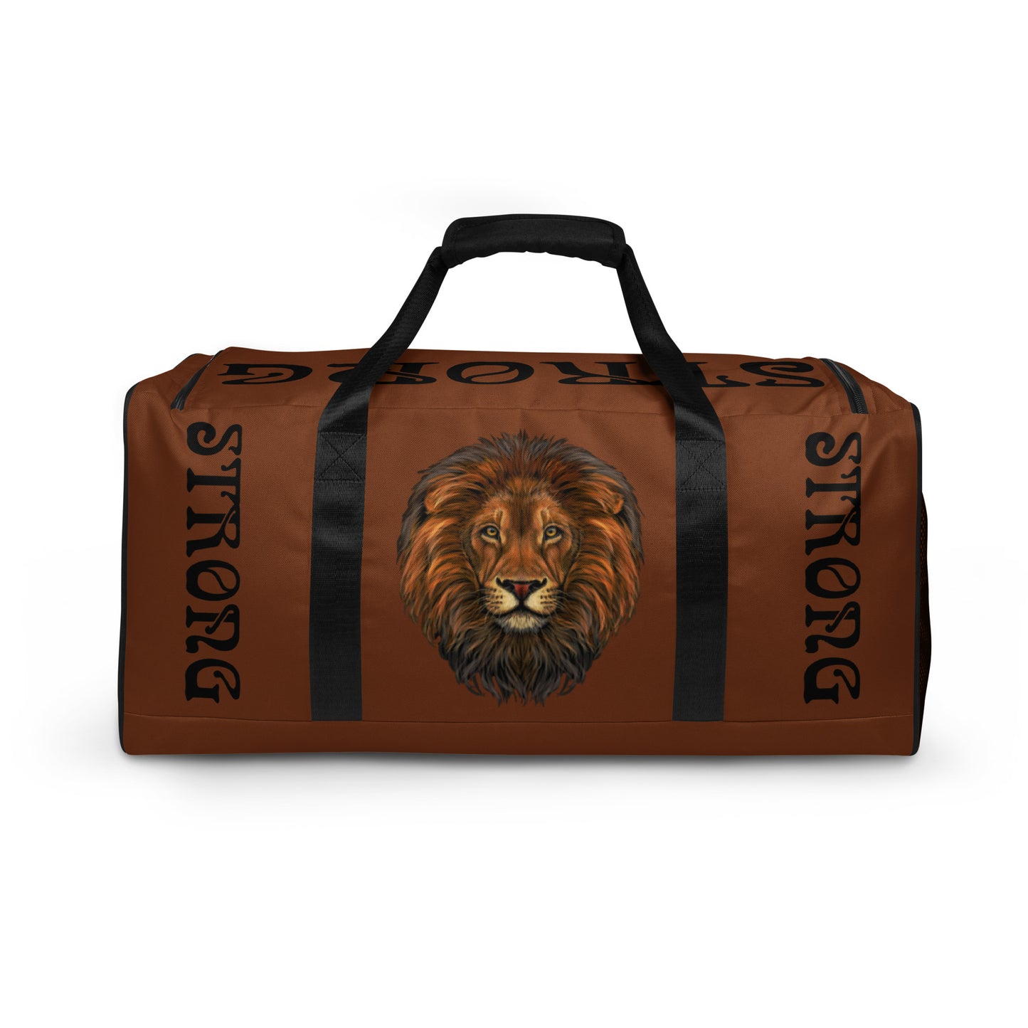 “STRONG” Brown Duffle Bag W/Black Font