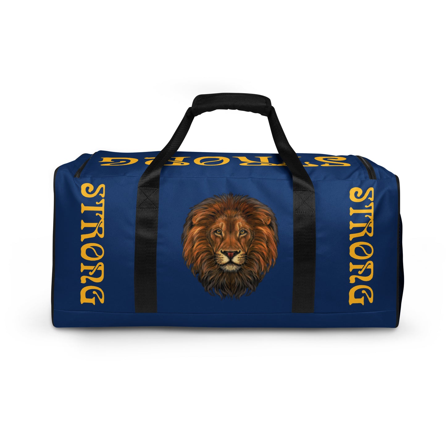 “STRONG” Blue Duffle Bag W/Yellow Font