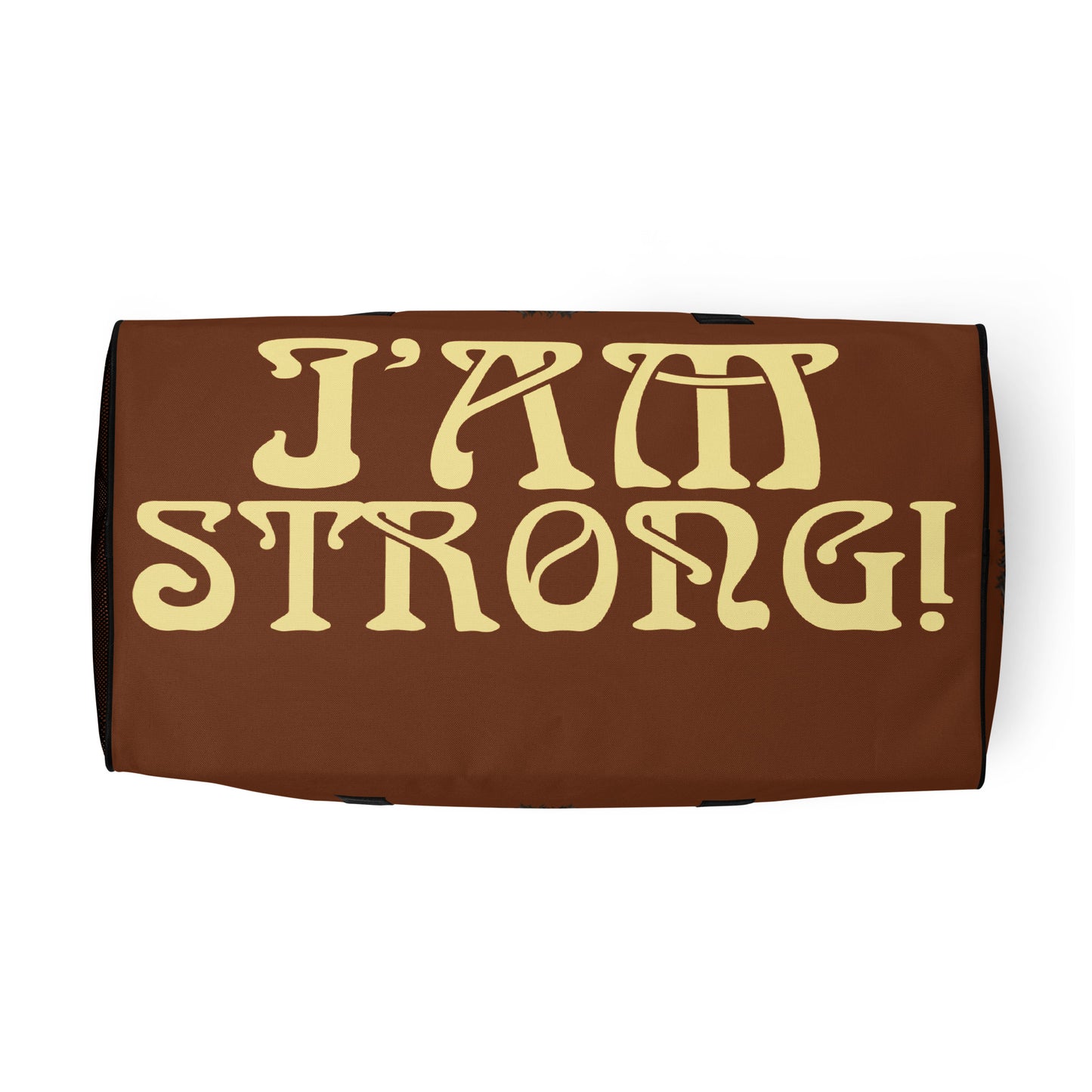 “STRONG” Brown Duffle Bag W/Banana Font
