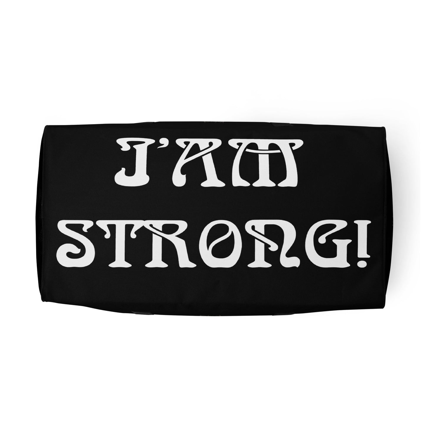 “STRONG” Black Duffle Bag W/White Font