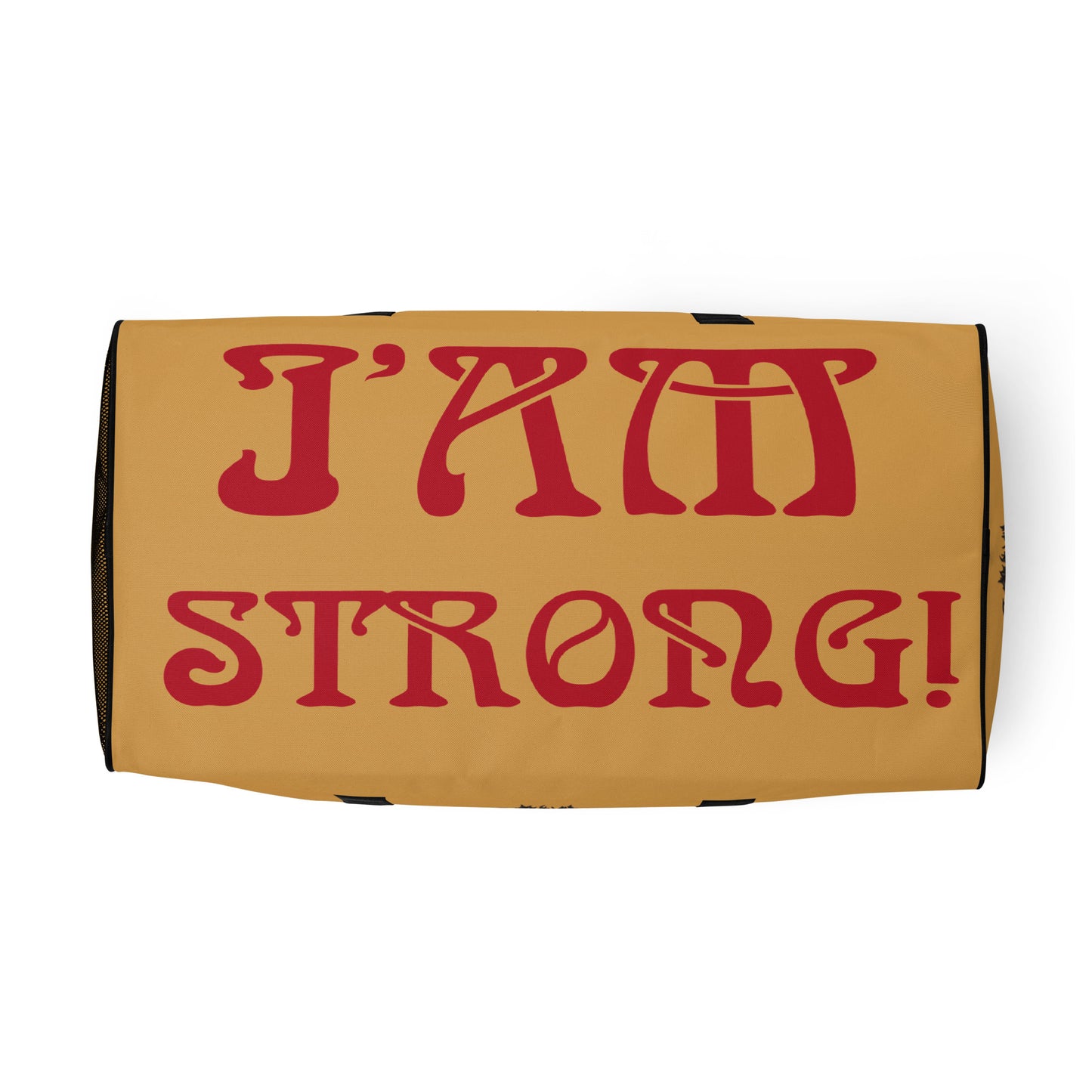 “STRONG” Fawn Duffle Bag W/Red Font
