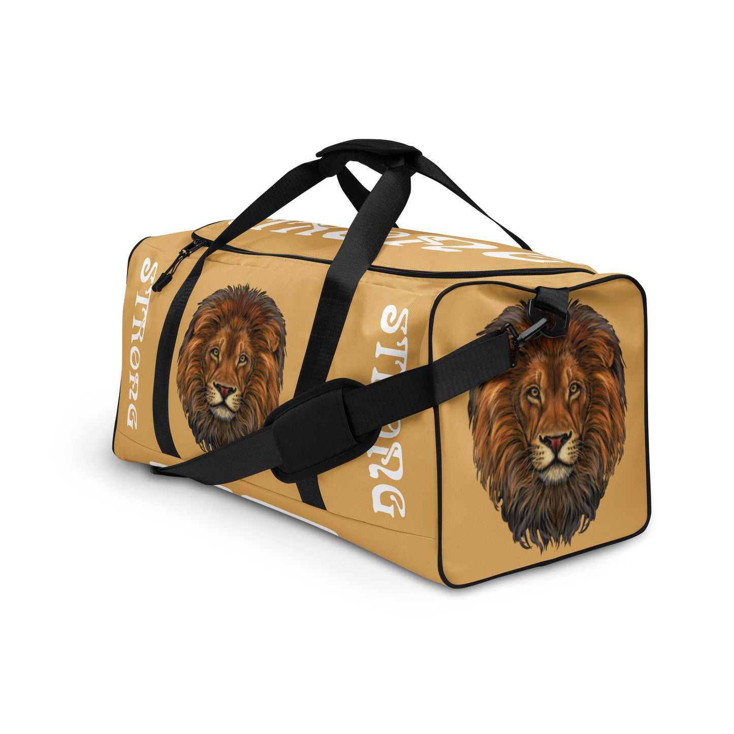 “STRONG” Fawn Duffle Bag W/White Font