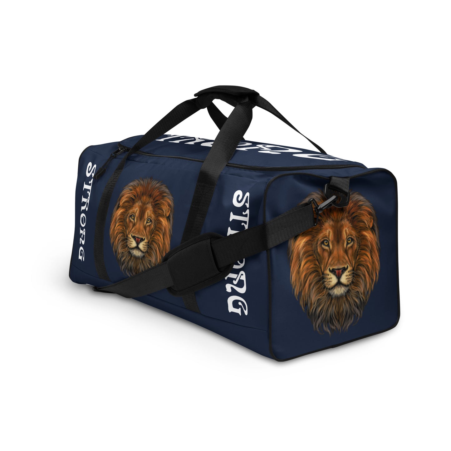 “STRONG” Navy Duffle Bag W/White Font