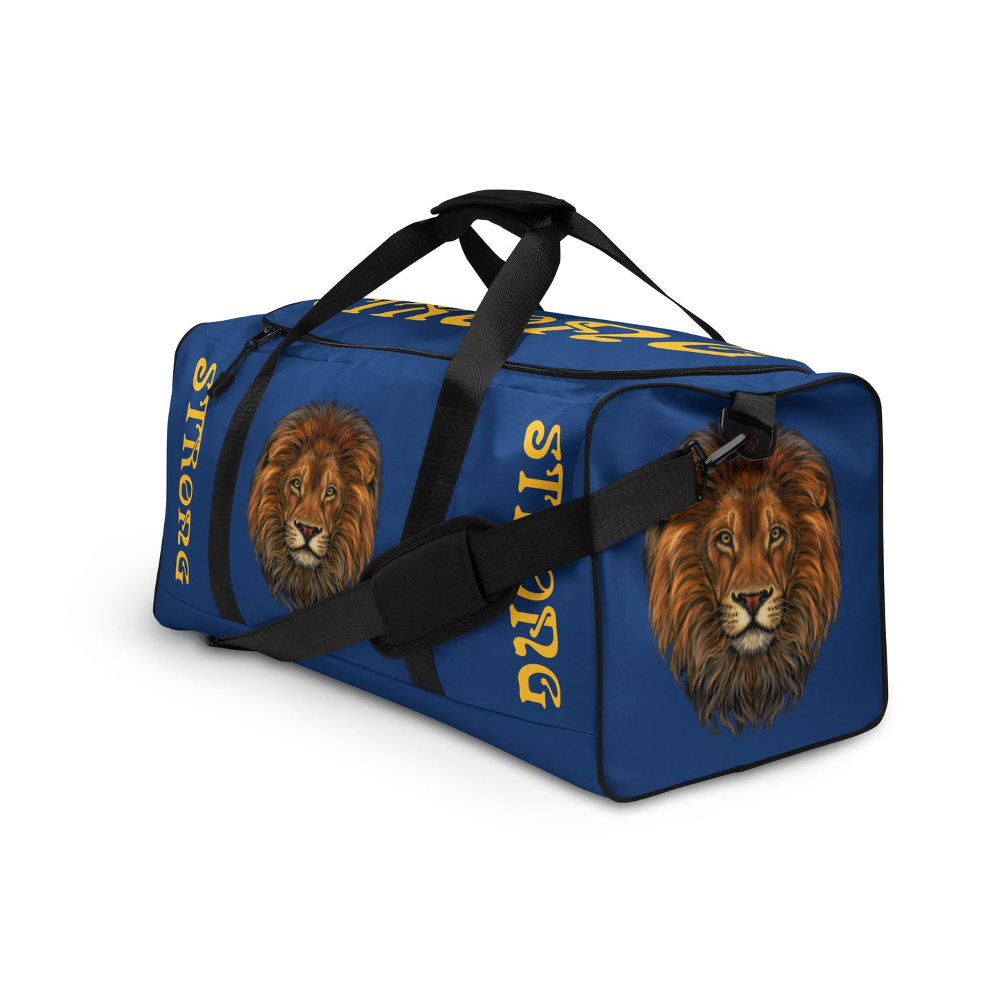 “STRONG” Blue Duffle Bag W/Yellow Font