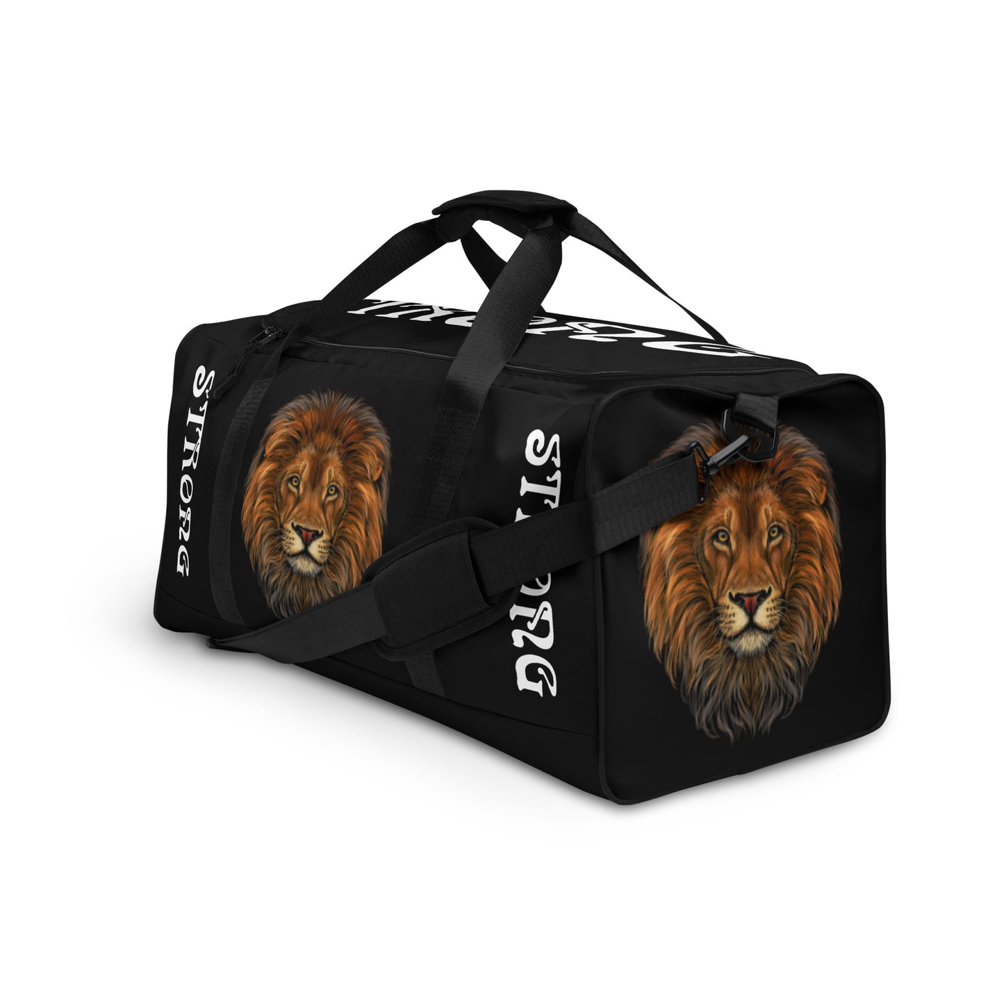 “STRONG” Black Duffle Bag W/White Font