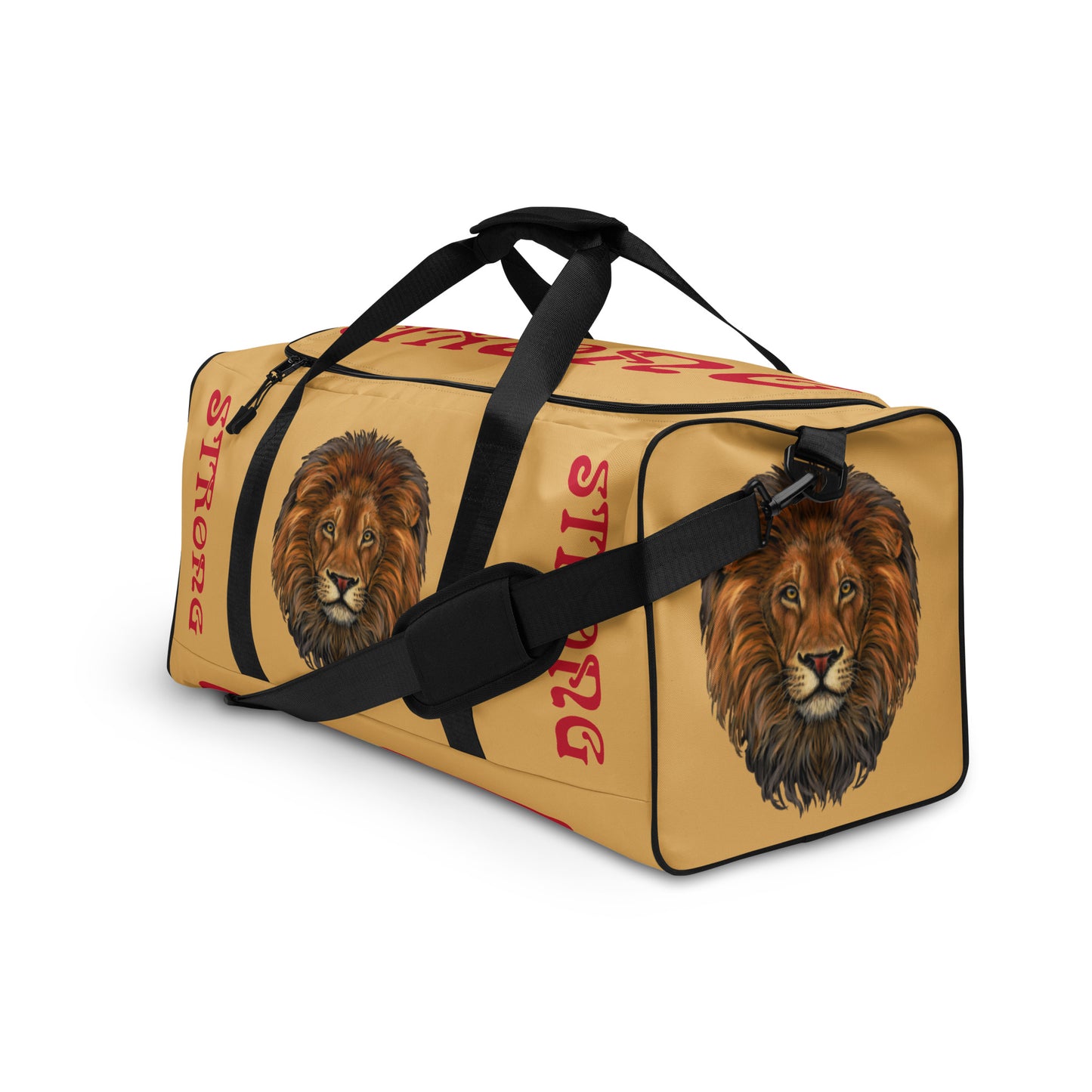 “STRONG” Fawn Duffle Bag W/Red Font