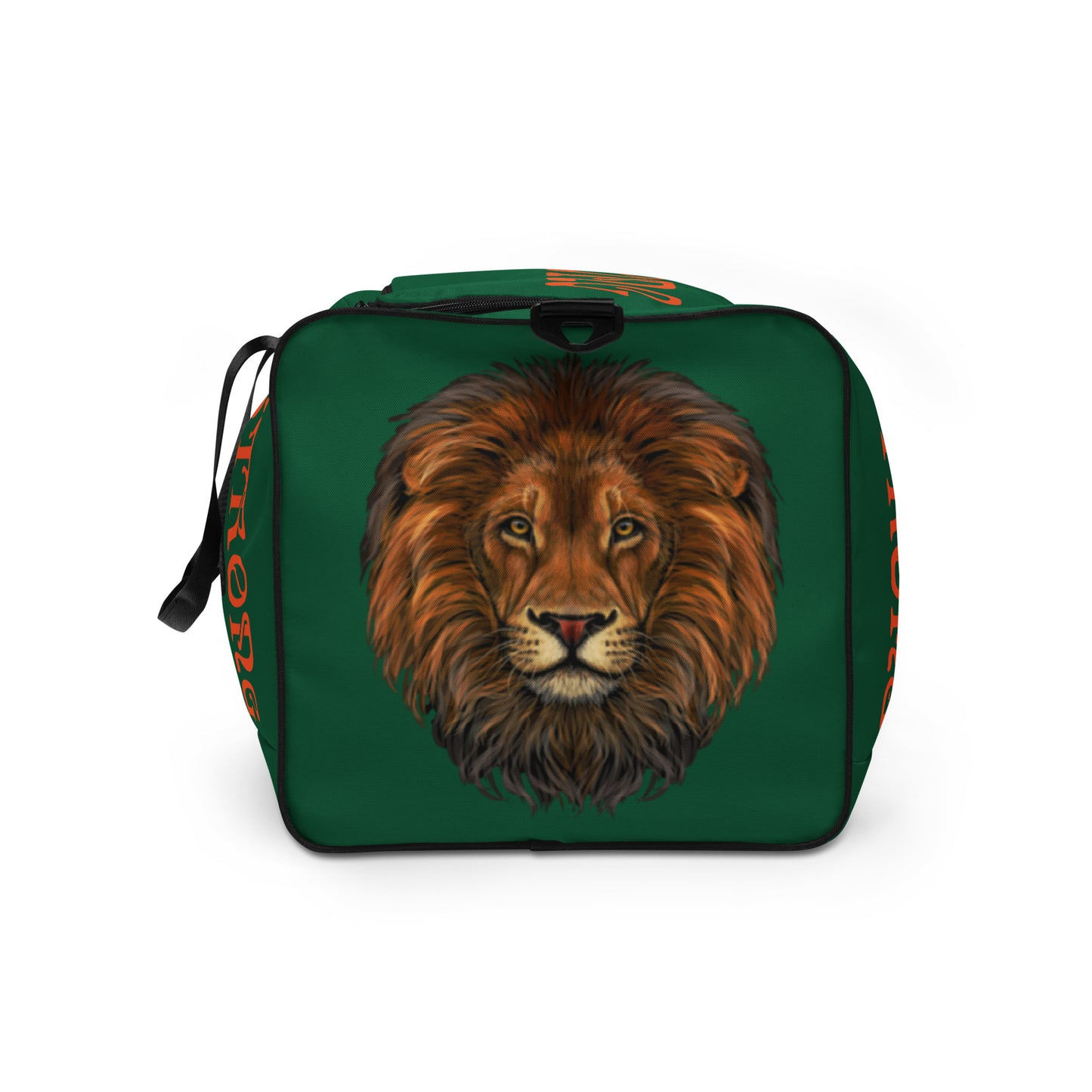 “STRONG” Green Duffle Bag W/Orange Font