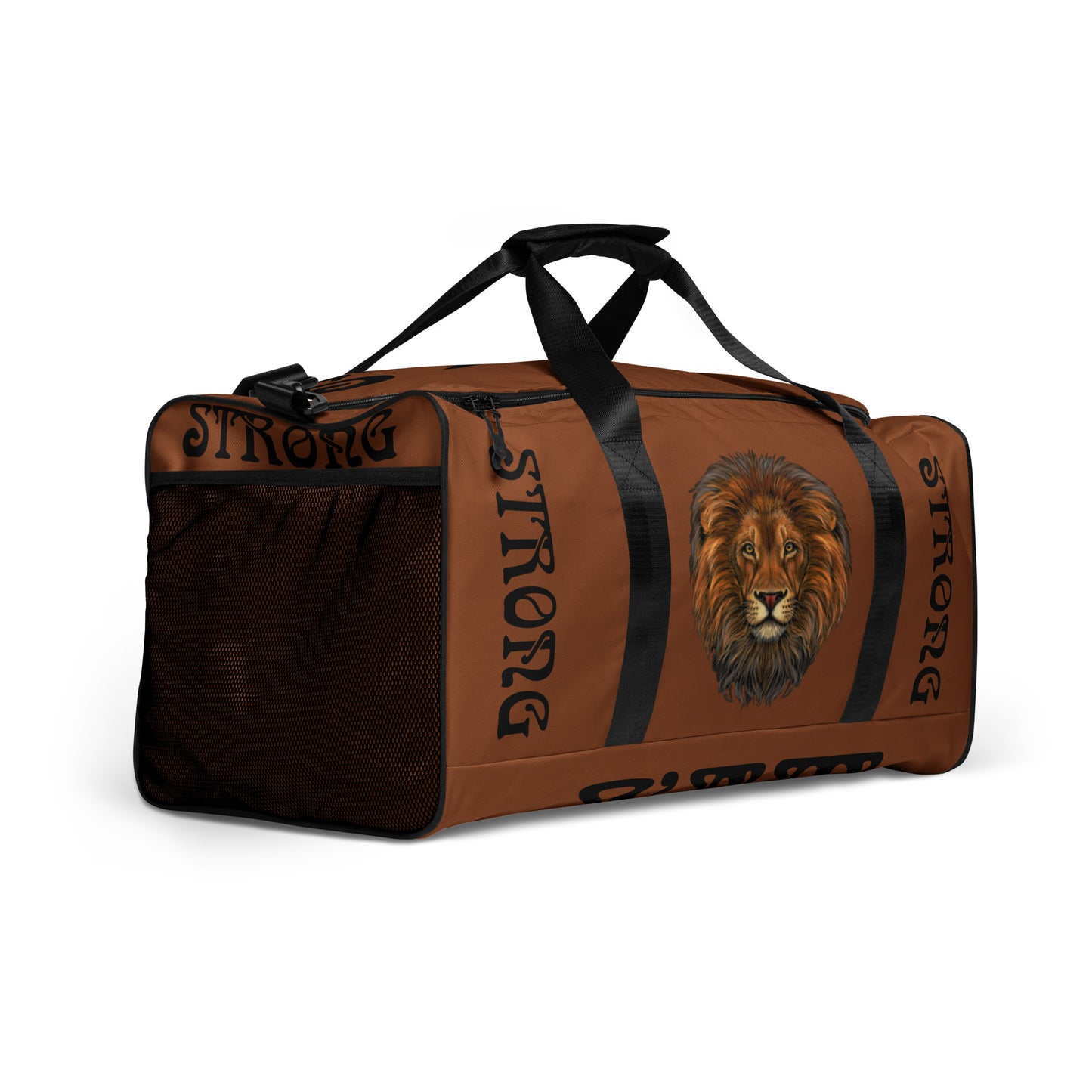 “STRONG” Brown Duffle Bag W/Black Font
