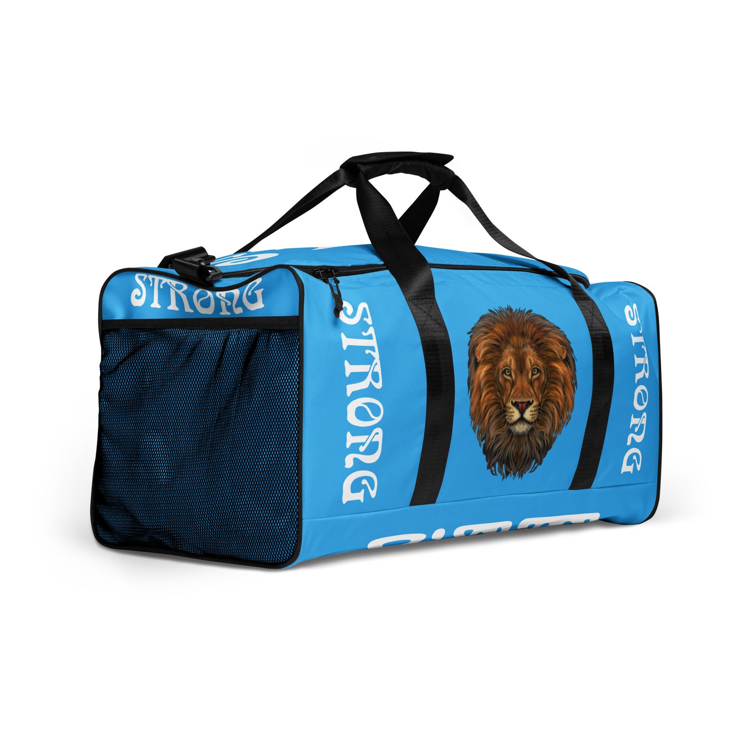“STRONG”SkyBlue Duffle Bag W/White Font