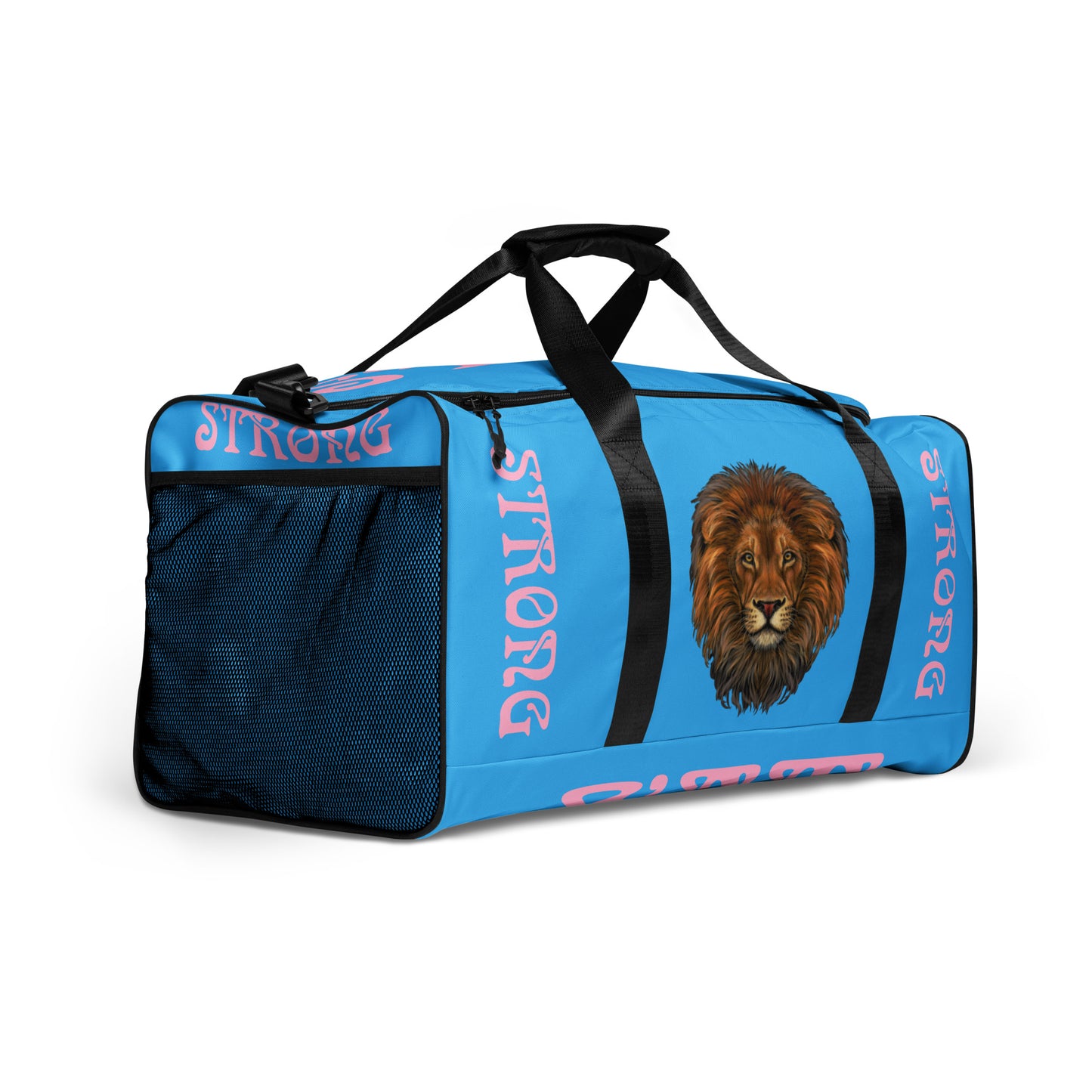 “STRONG”SkyBlue Duffle Bag W/Cotton Candy Font