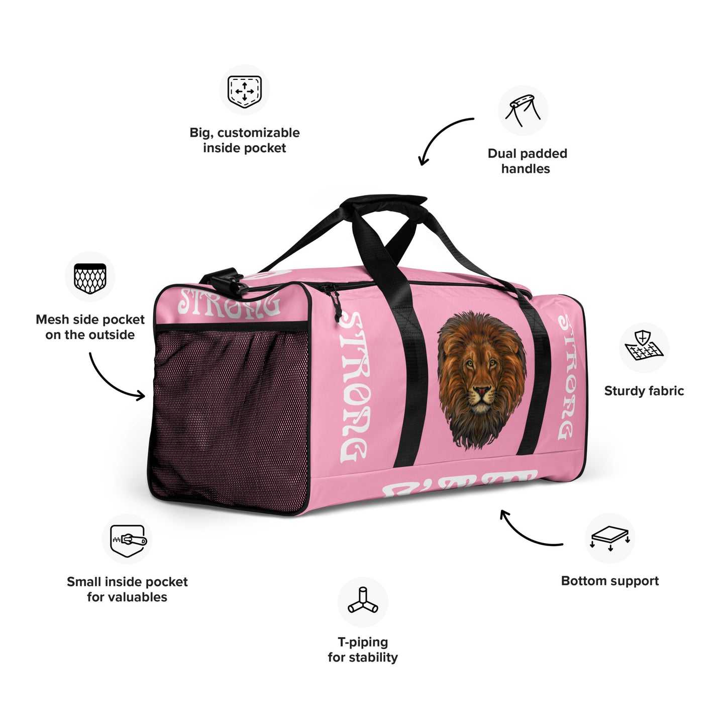 “STRONG” Cotton Candy Duffle Bag W/White Font