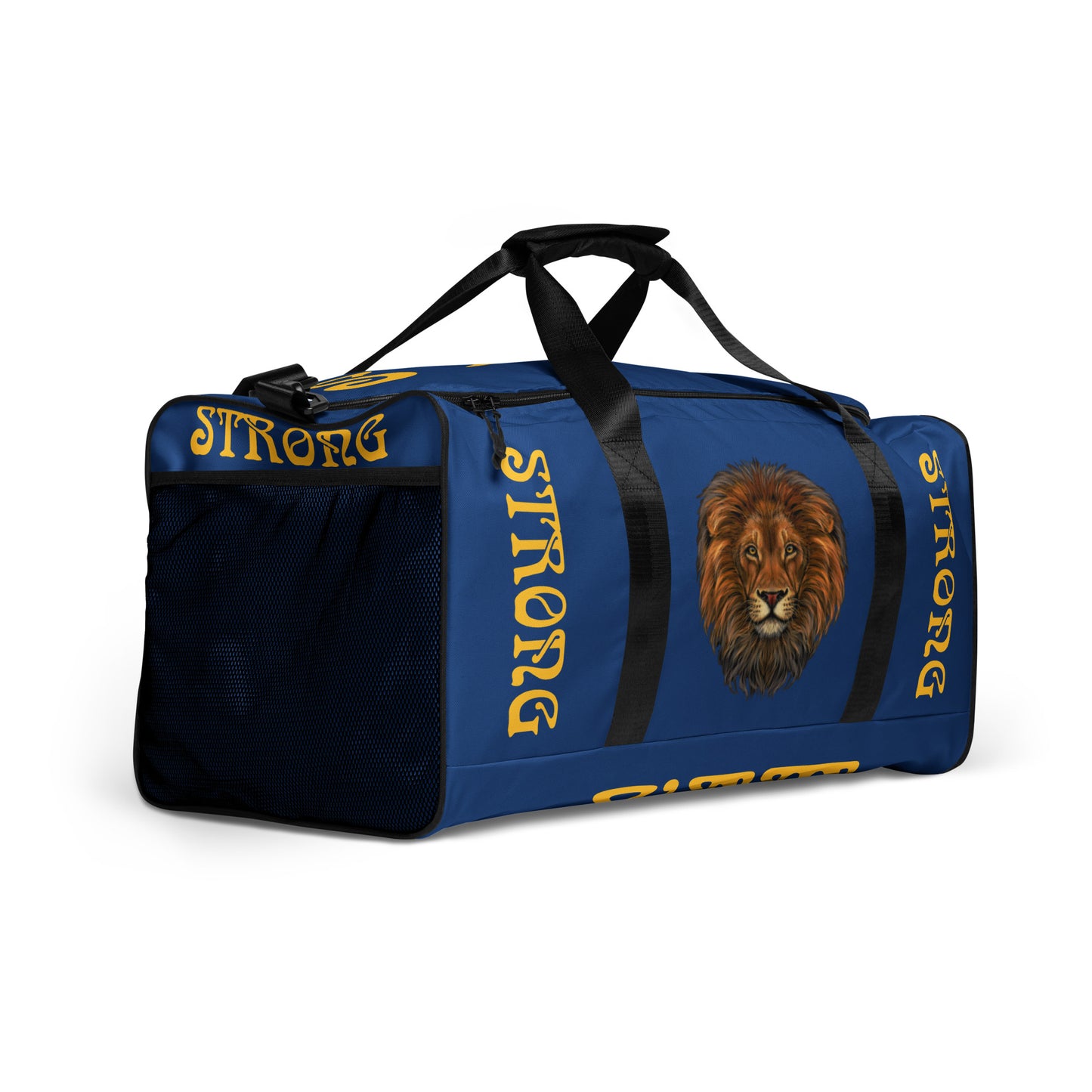 “STRONG” Blue Duffle Bag W/Yellow Font