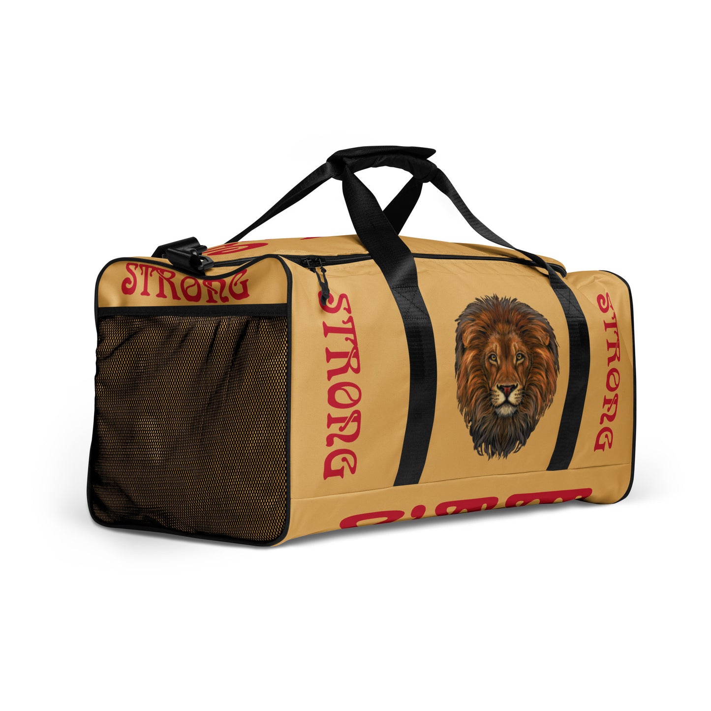 “STRONG” Fawn Duffle Bag W/Red Font