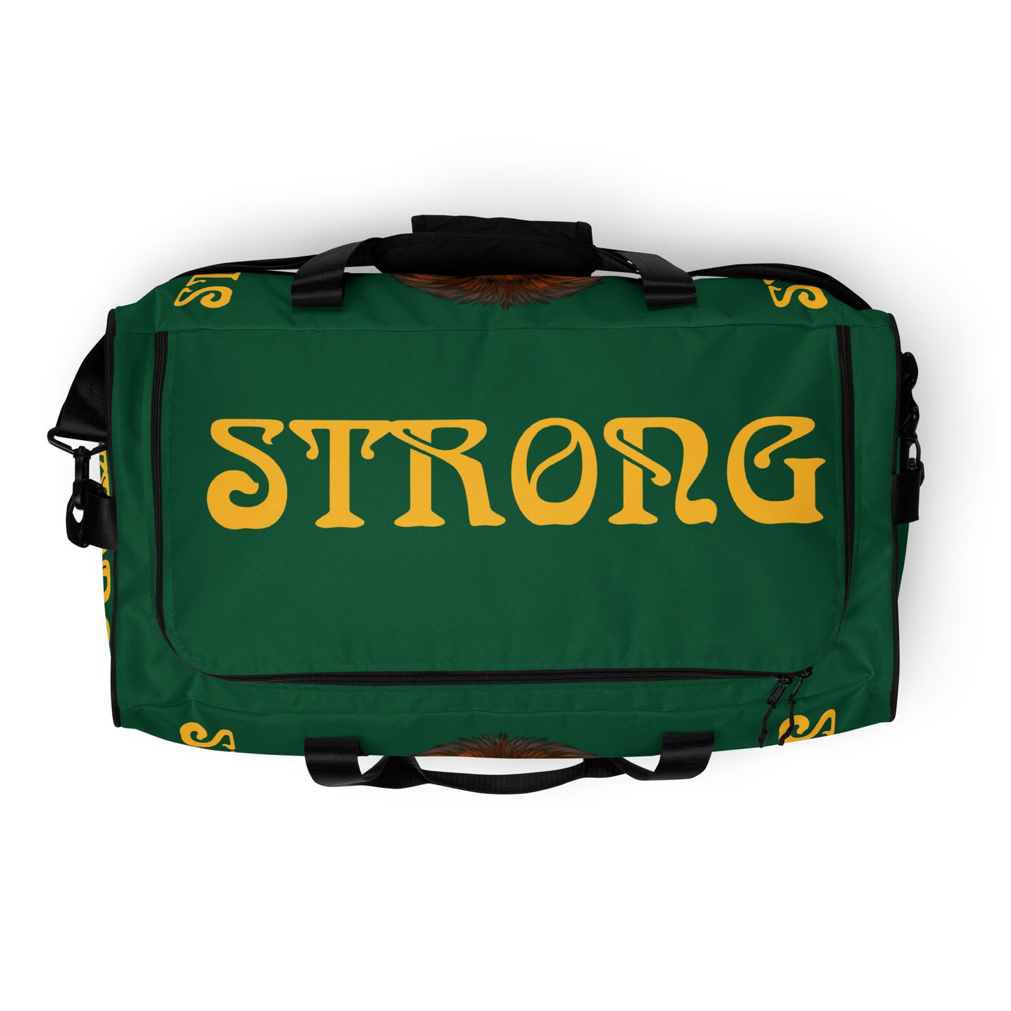 “STRONG” Green Duffle Bag W/Yellow Font