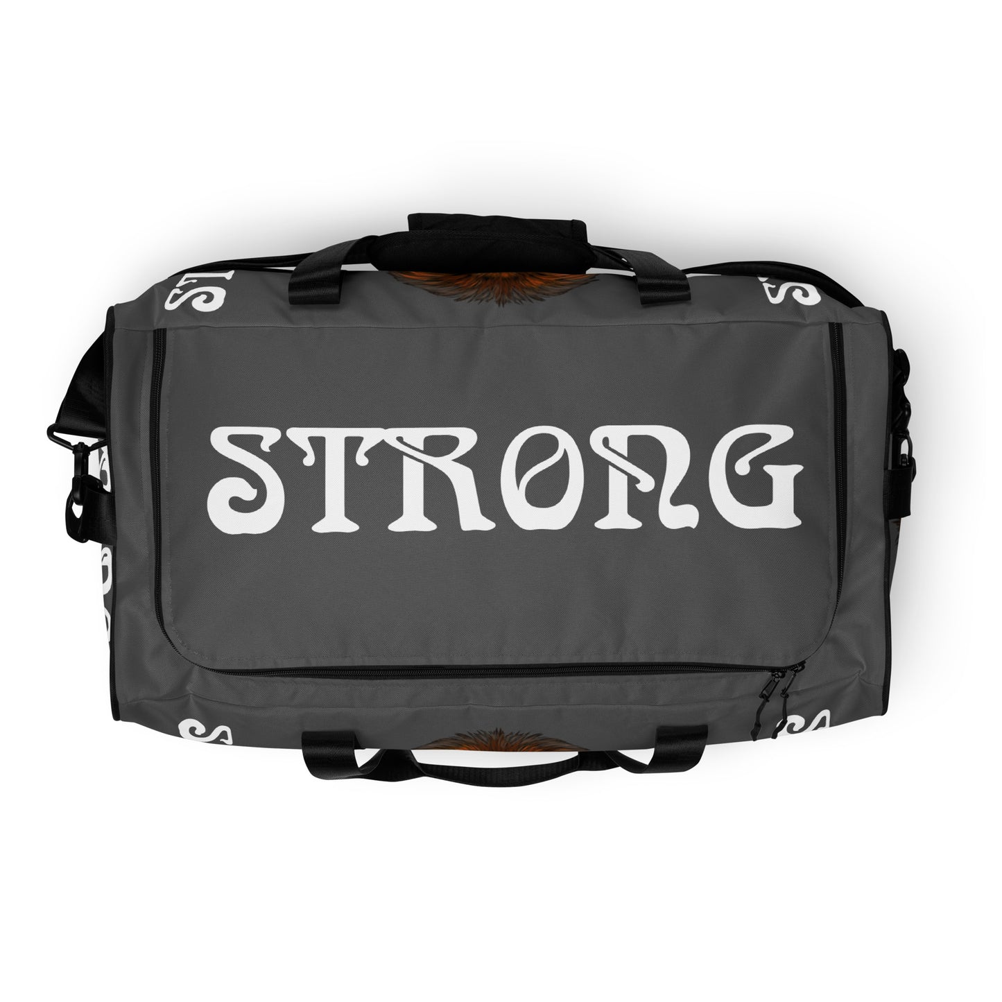 “STRONG” Grey Duffle Bag W/White Font
