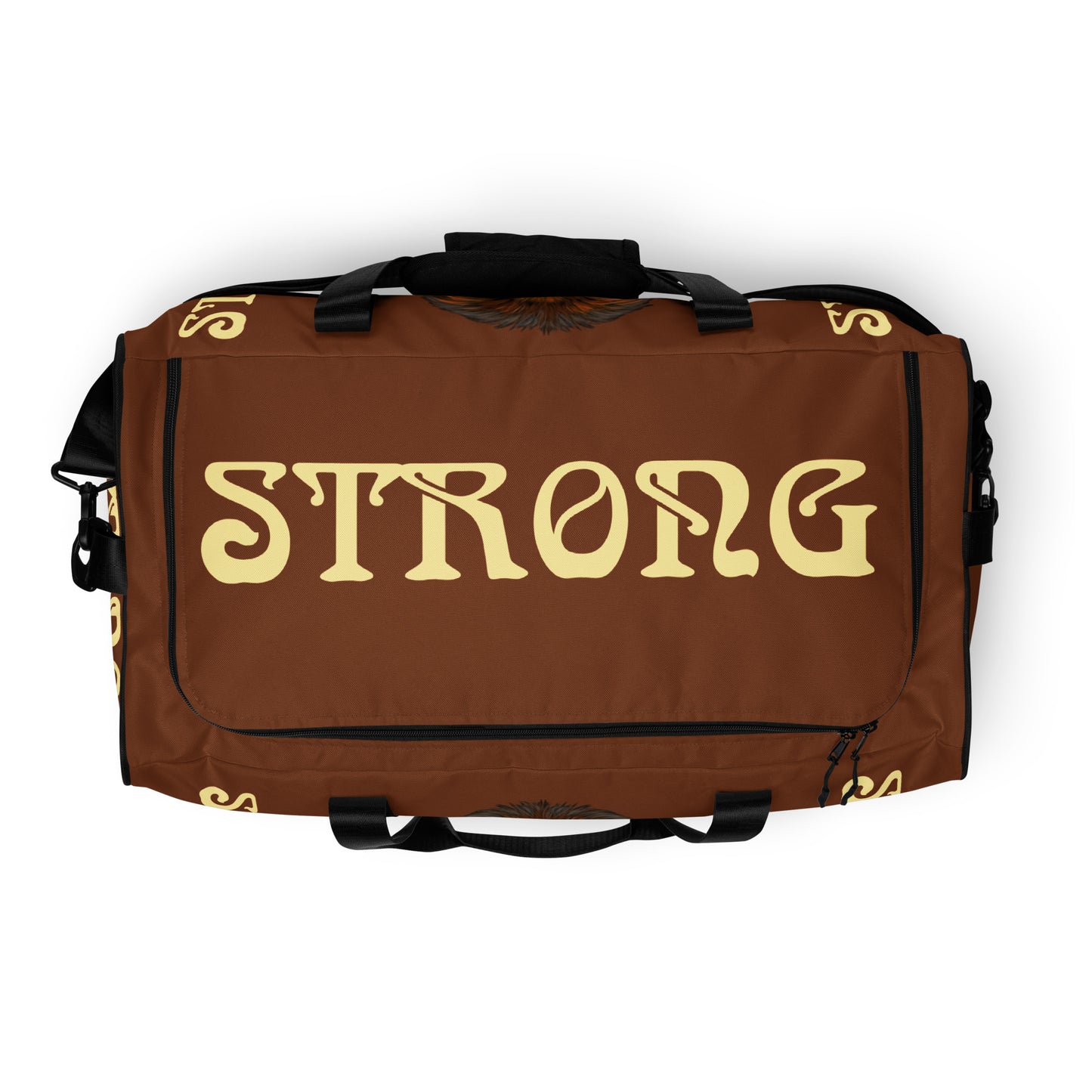 “STRONG” Brown Duffle Bag W/Banana Font
