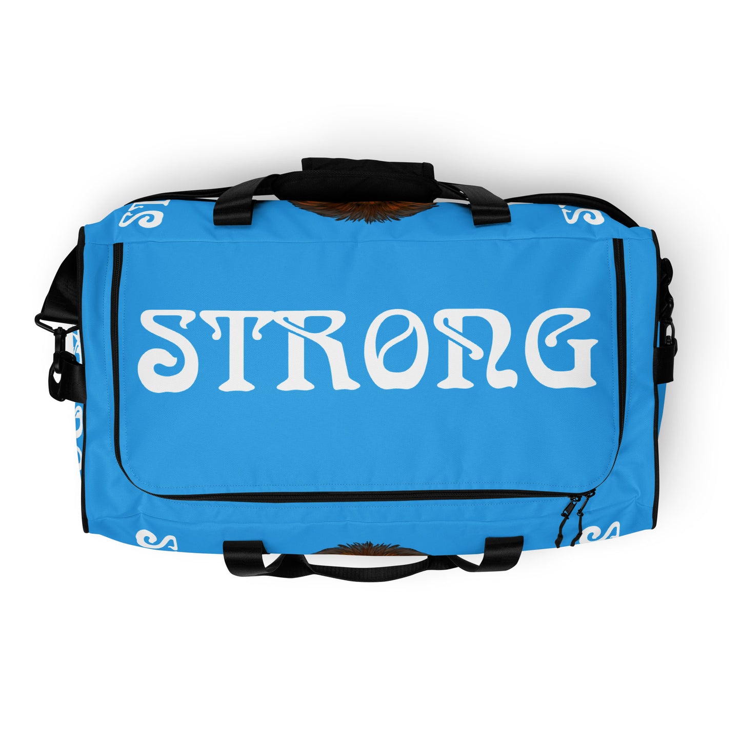 “STRONG”SkyBlue Duffle Bag W/White Font
