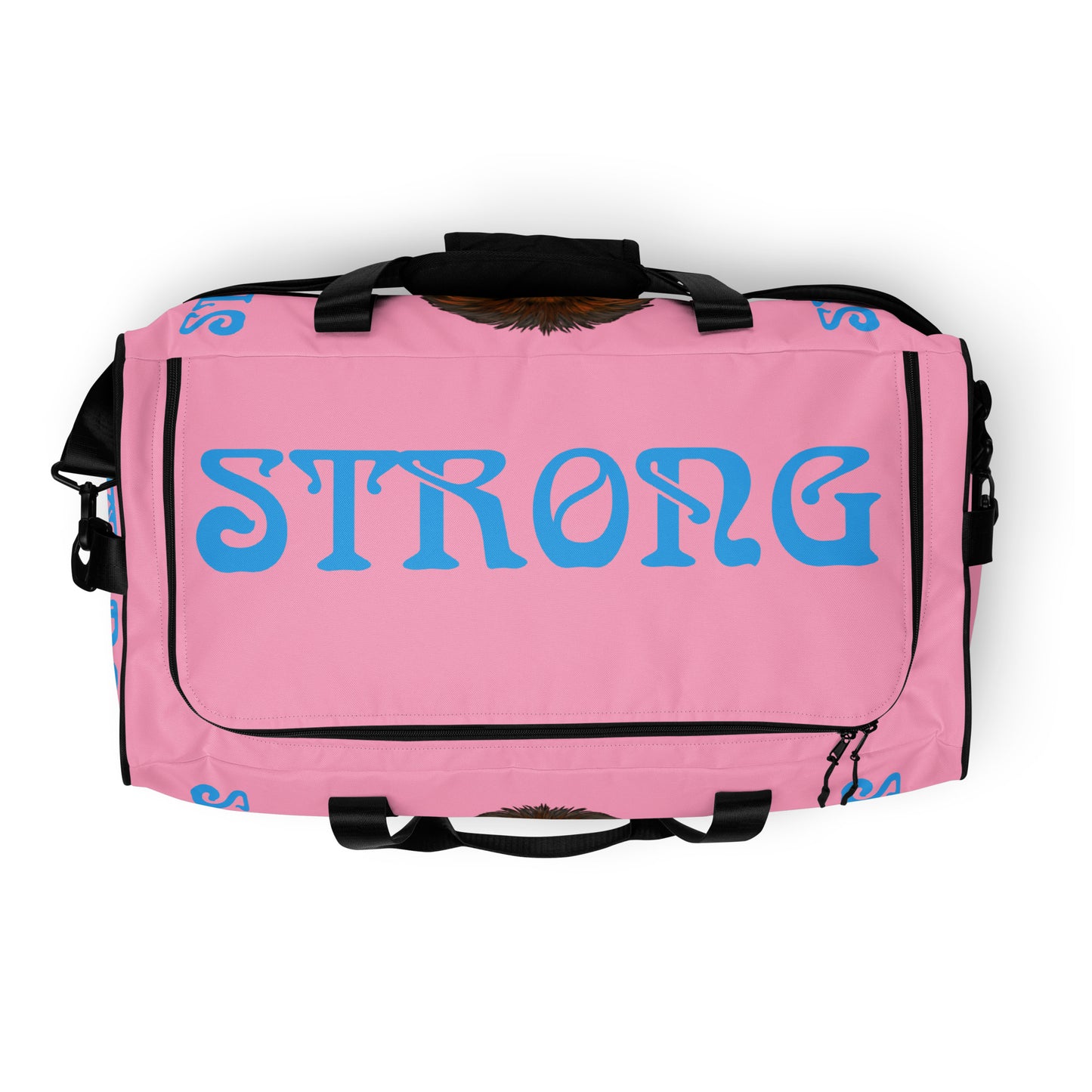 “STRONG” Cotton Candy Duffle Bag W/SkyBlue Font