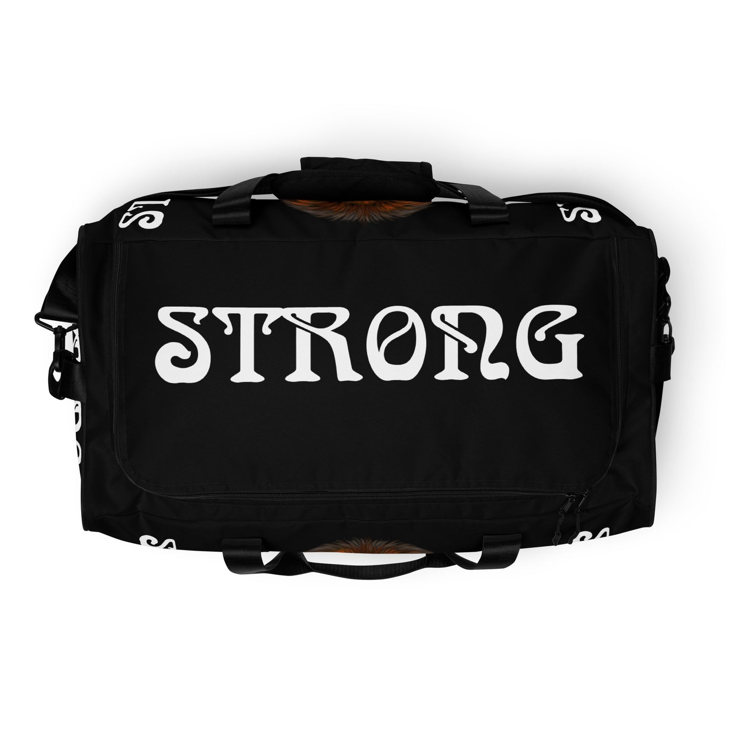 “STRONG” Black Duffle Bag W/White Font