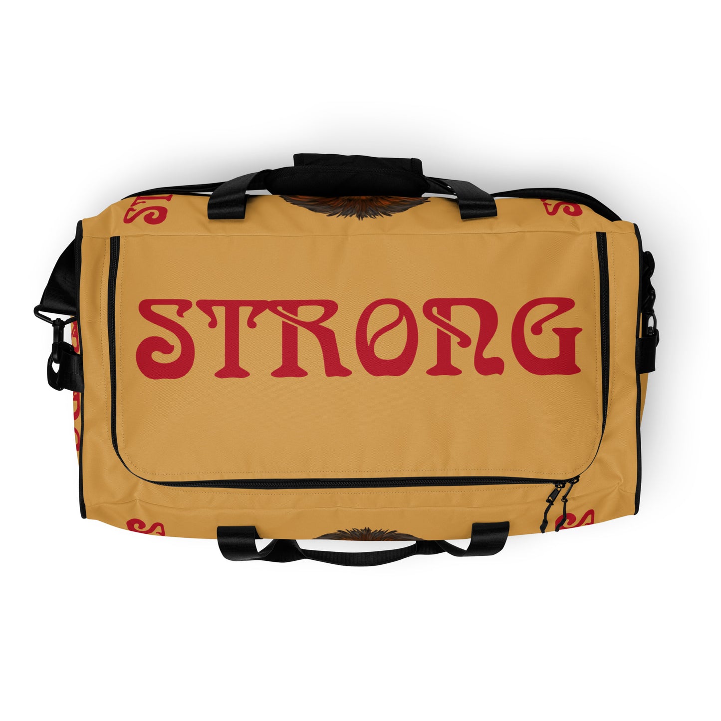 “STRONG” Fawn Duffle Bag W/Red Font