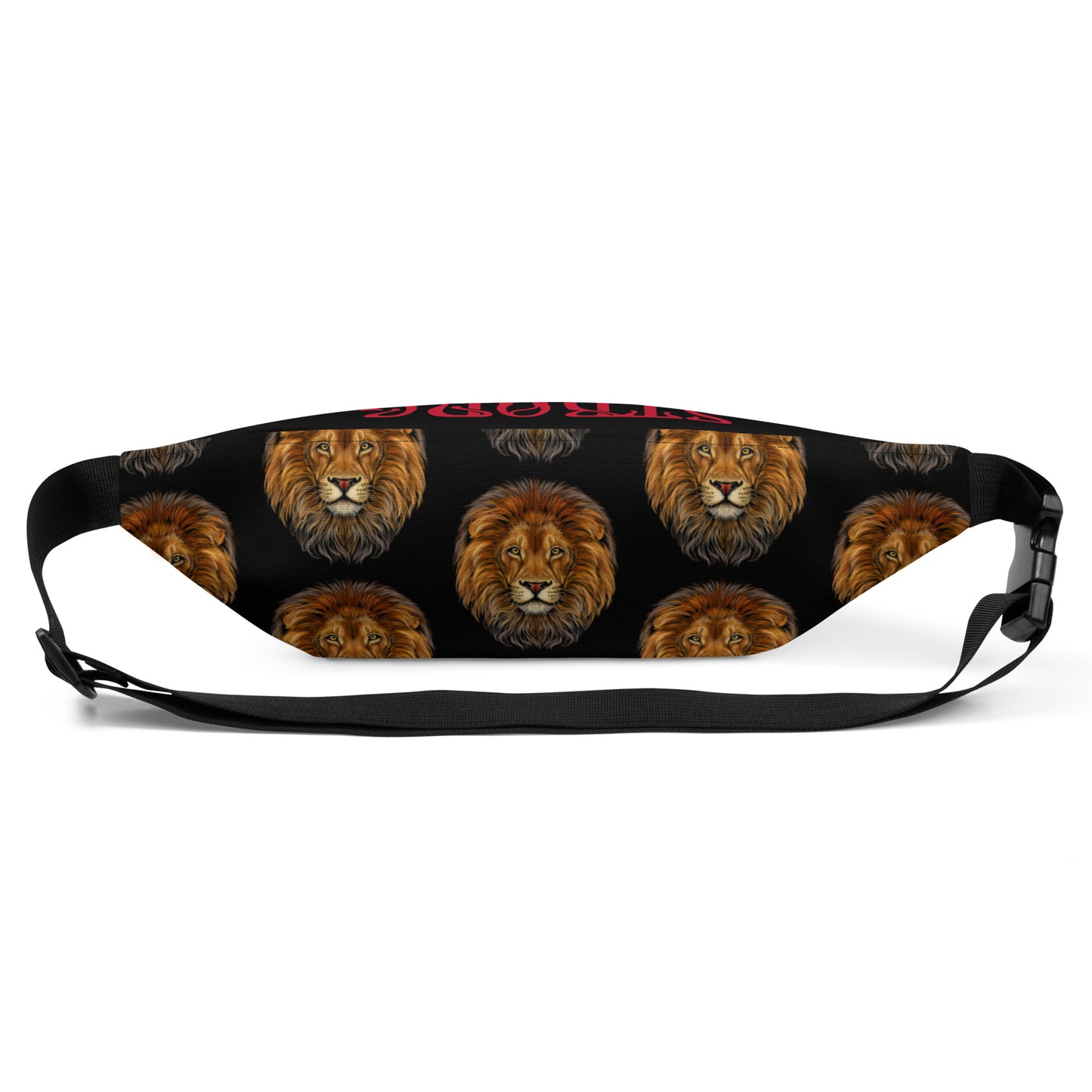 “STRONG”Black Fanny Pack W/Red Font