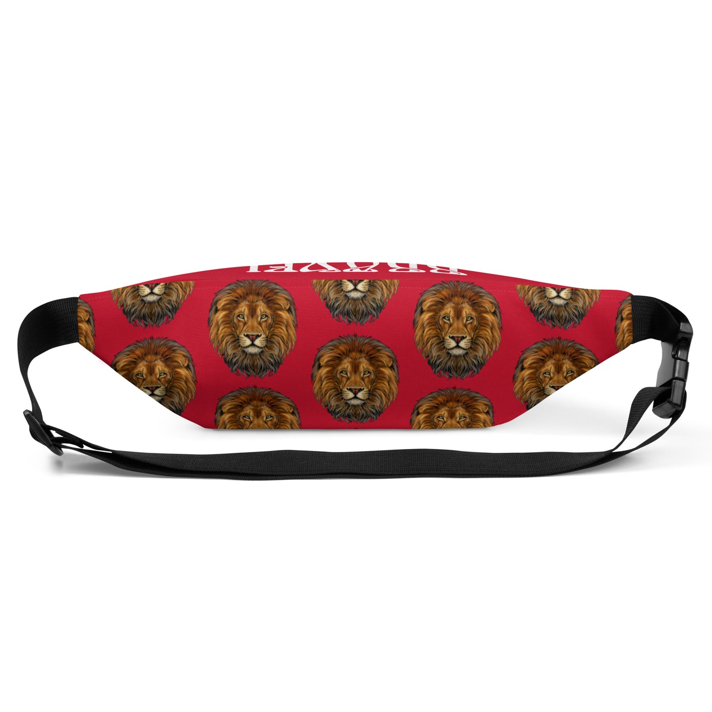 “BRAVE”Red Fanny Pack W/White Font