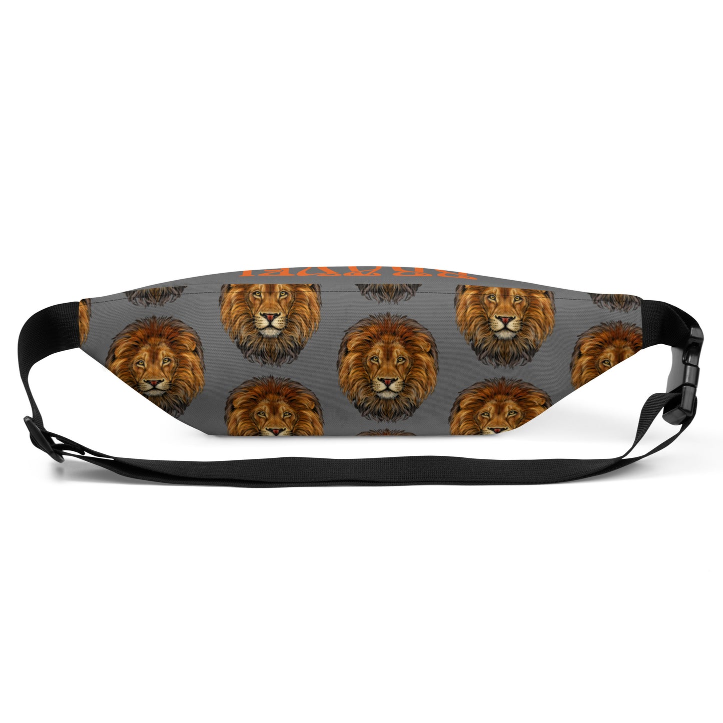 “BRAVE”Grey Fanny Pack W/Orange Font