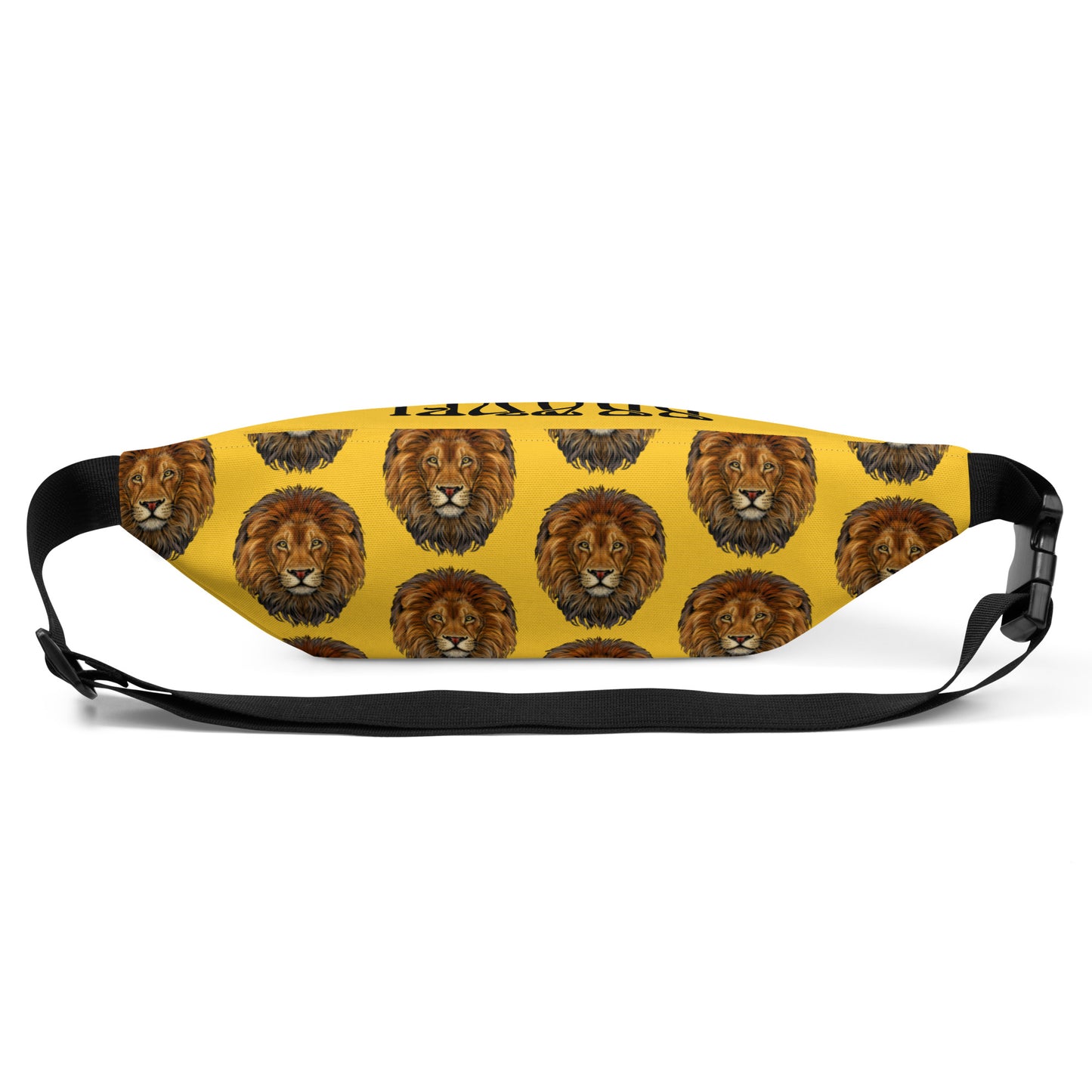 “BRAVE”Yellow Fanny Pack W/Black Font