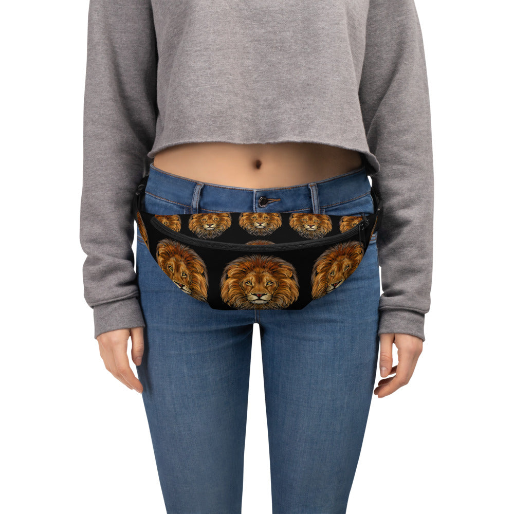 “LION”Black Fanny Pack