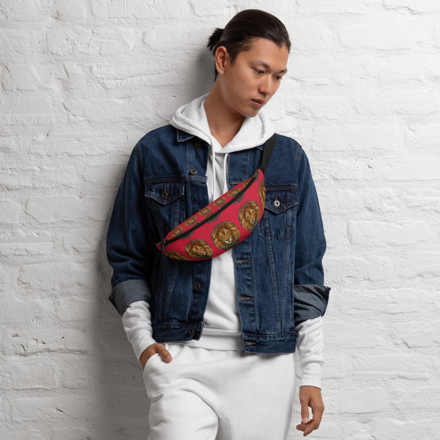 “LION”Red Fanny Pack