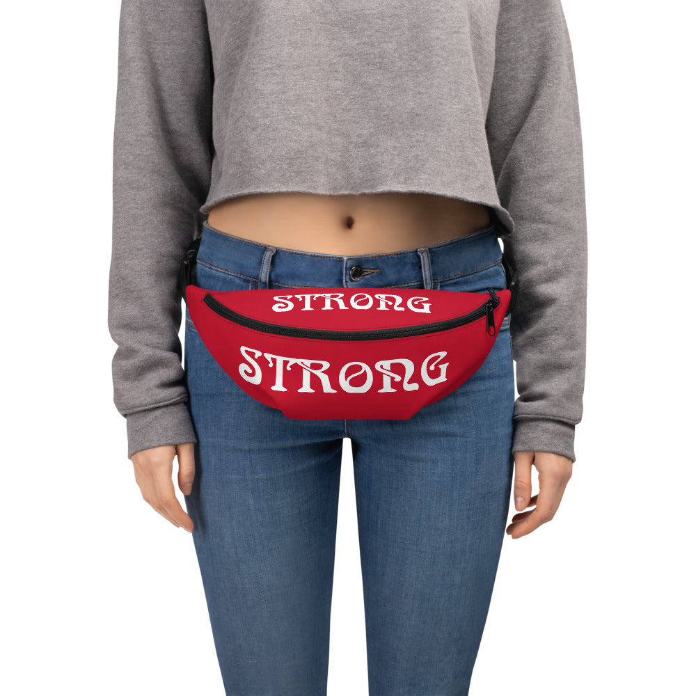 “STRONG”Red Fanny Pack W/White Font