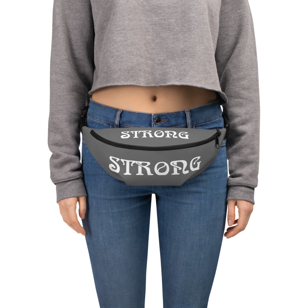 “STRONG”Grey Fanny Pack W/White Font