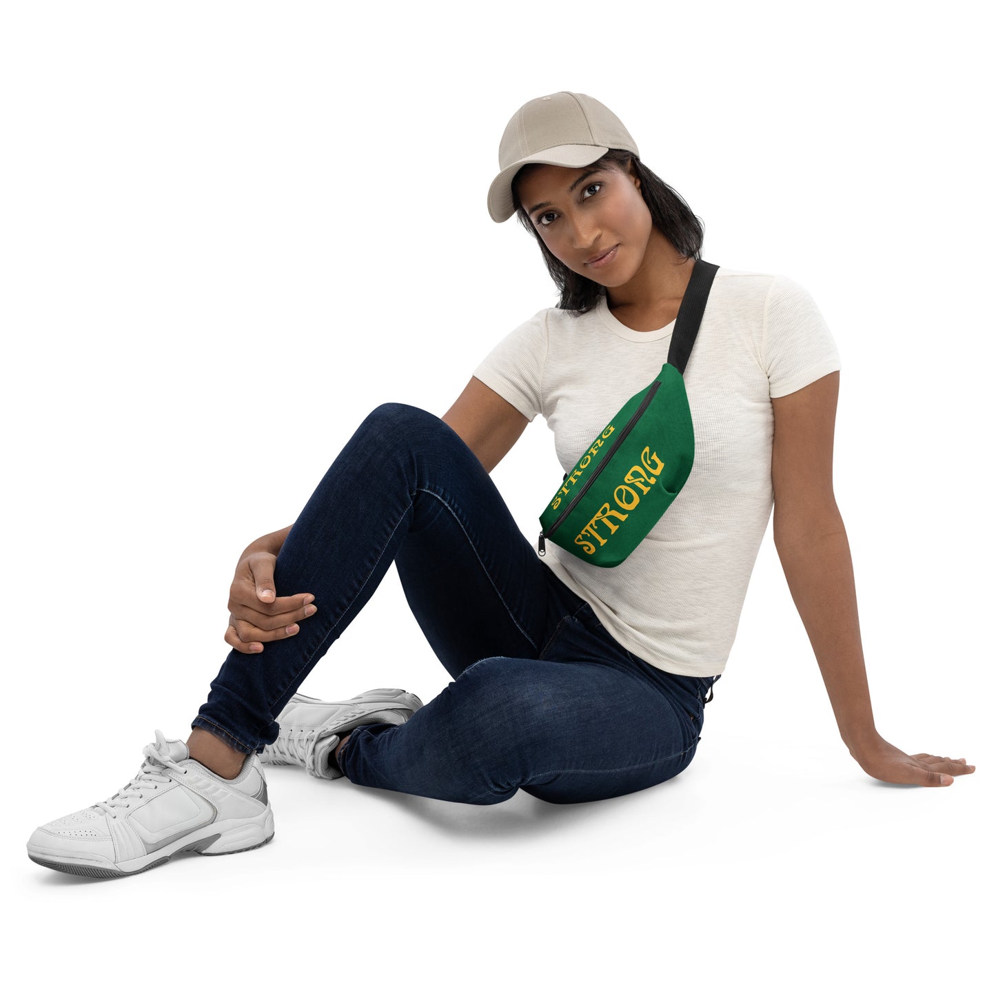 “STRONG”Green Fanny Pack W/Yellow Font